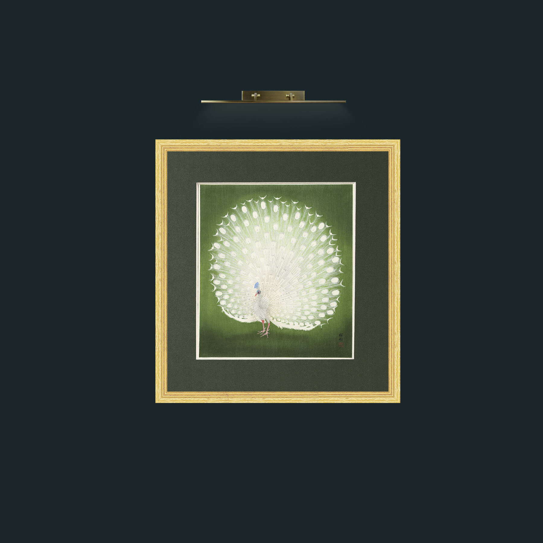 Art-Peacock in GreenFrame-4BevelledGilt-Mount-2Green-Art-Peacock in Green.jpg
