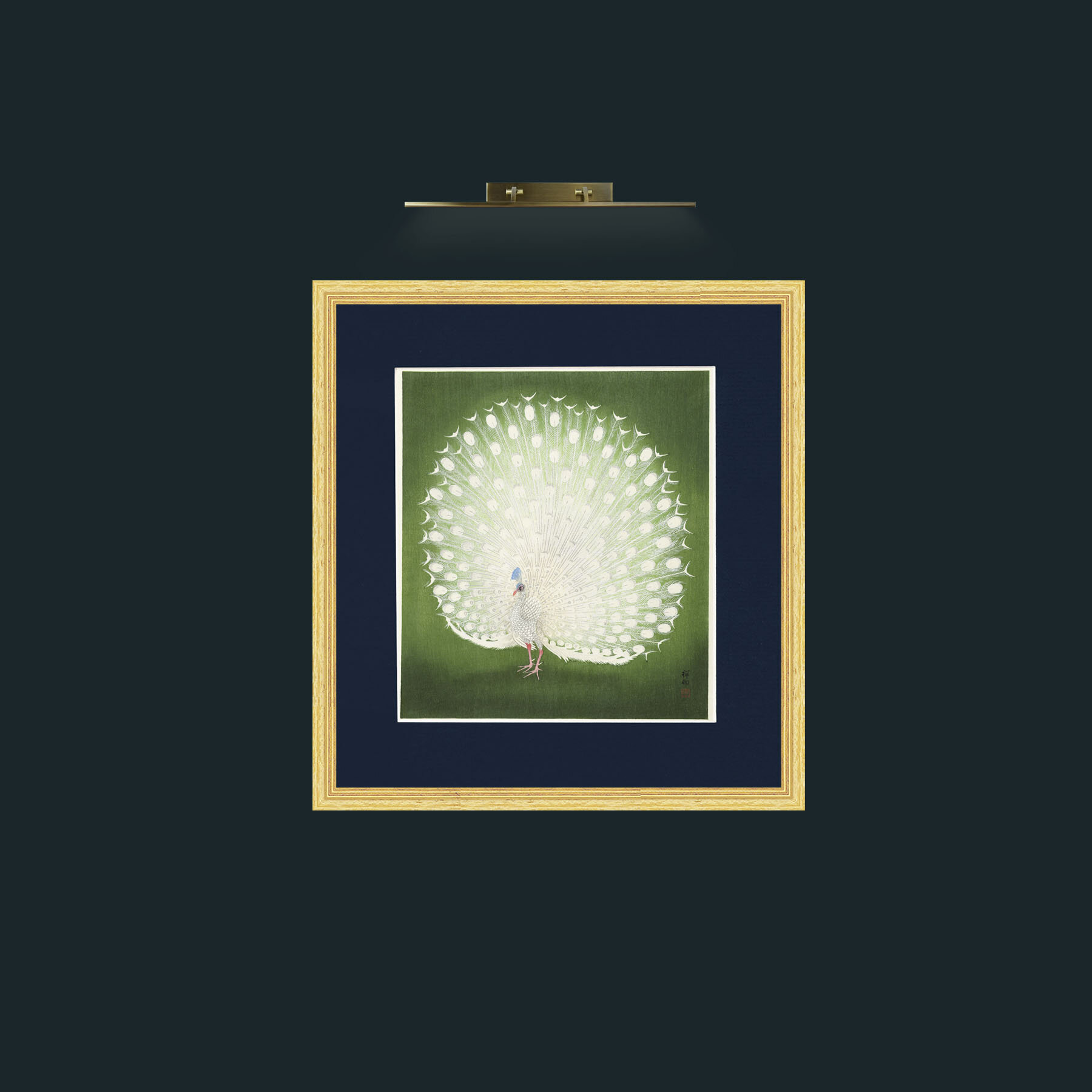 Art-Peacock in GreenFrame-4BevelledGilt-Mount-3Blue-Art-Peacock in Green.jpg