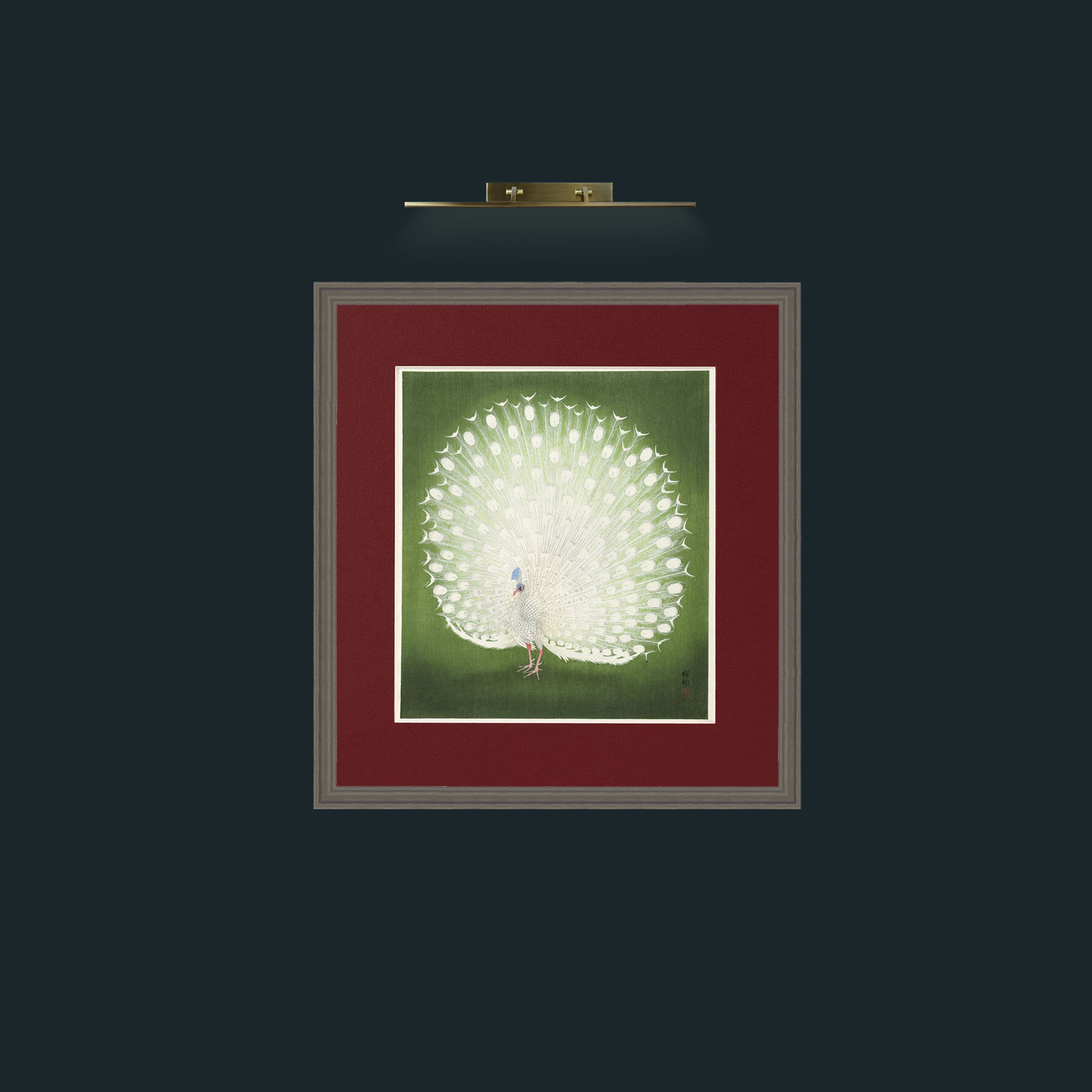 Art-Peacock in GreenFrame-6Grey-Mount-4Red-Art-Peacock in Green.jpg