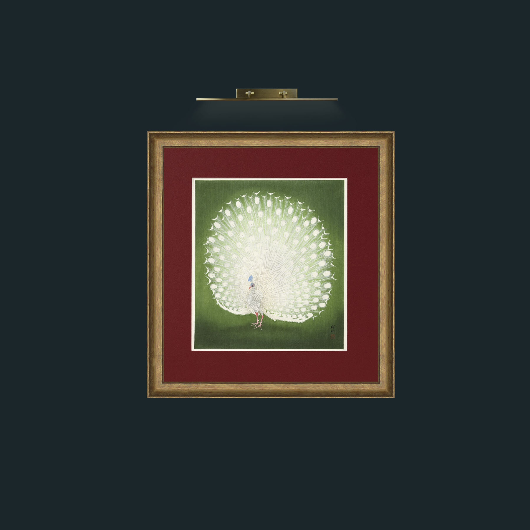 Art-Peacock in GreenFrame-8RedGreenGilt-Mount-4Red-Art-Peacock in Green.jpg