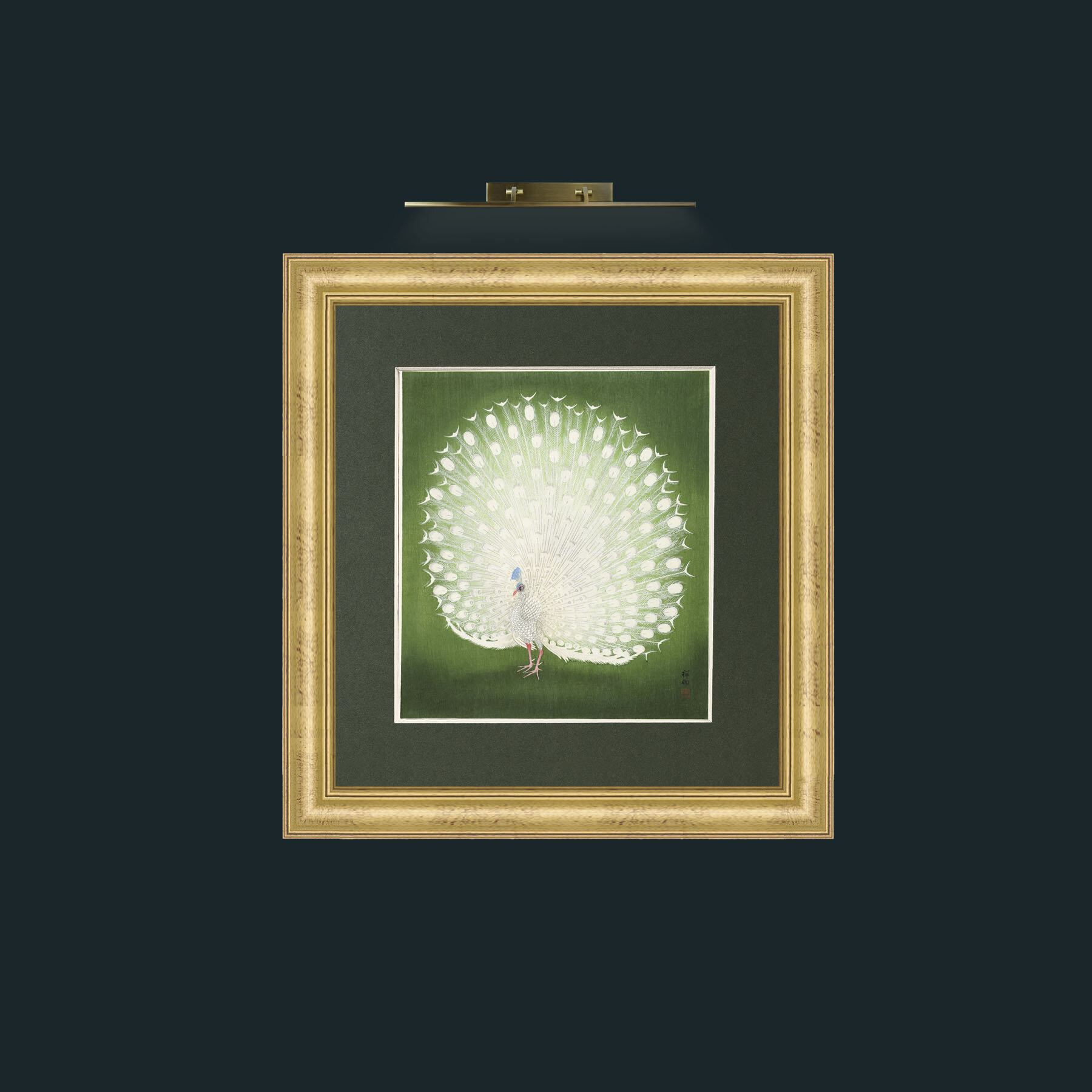 Art-Peacock in GreenFrame-9WideGilt-Mount-2Green-Art-Peacock in Green.jpg
