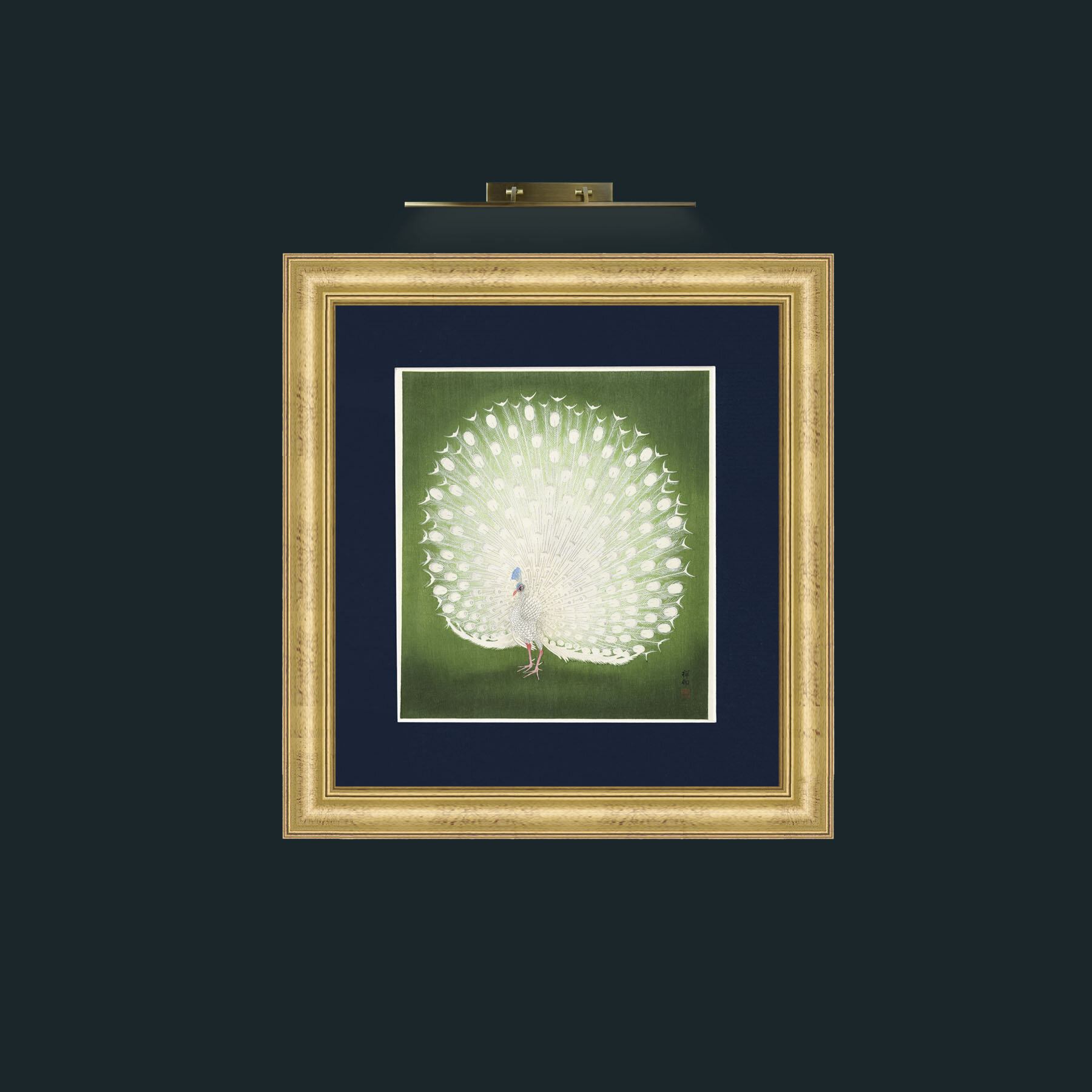 Art-Peacock in GreenFrame-9WideGilt-Mount-3Blue-Art-Peacock in Green.jpg