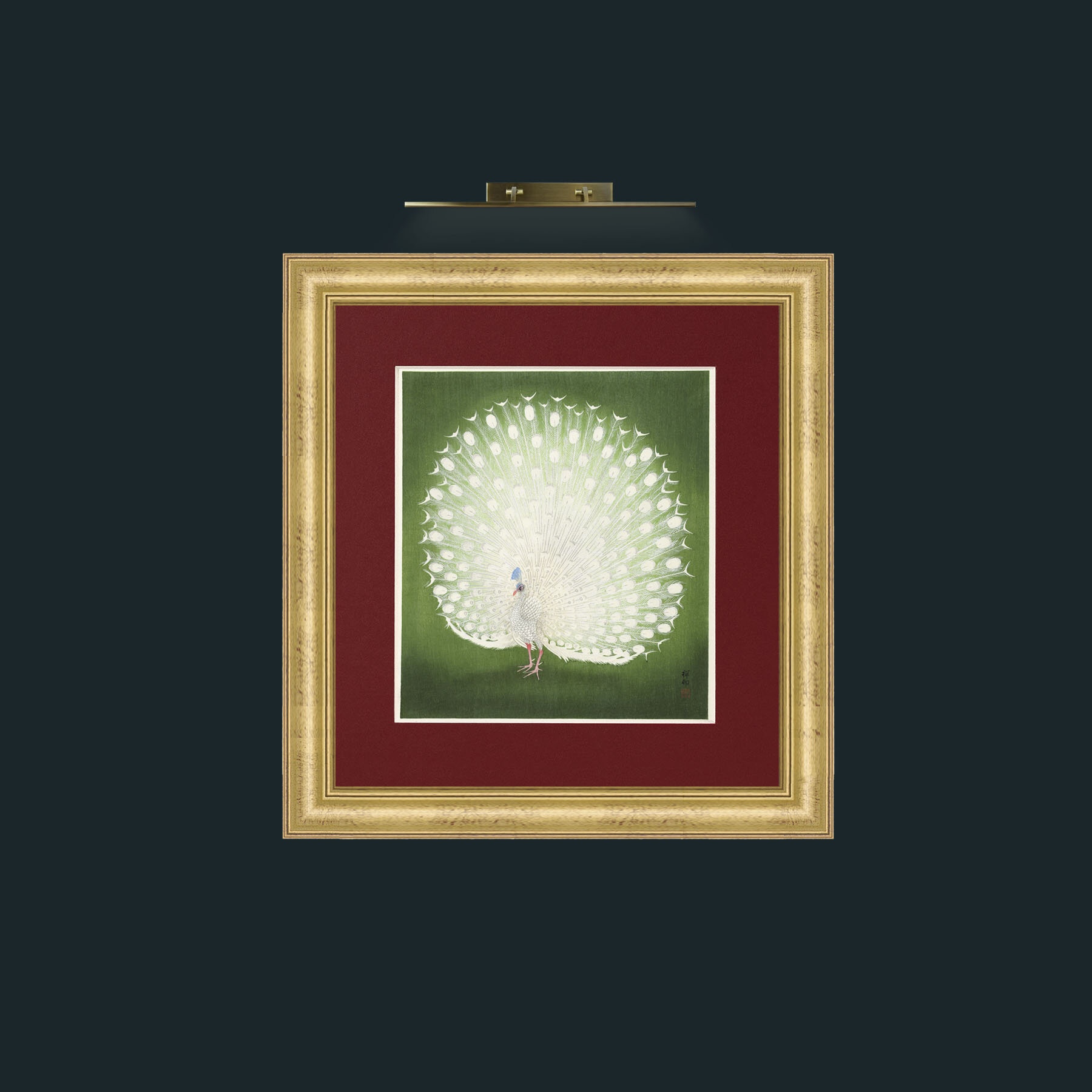 Art-Peacock in GreenFrame-9WideGilt-Mount-4Red-Art-Peacock in Green.jpg