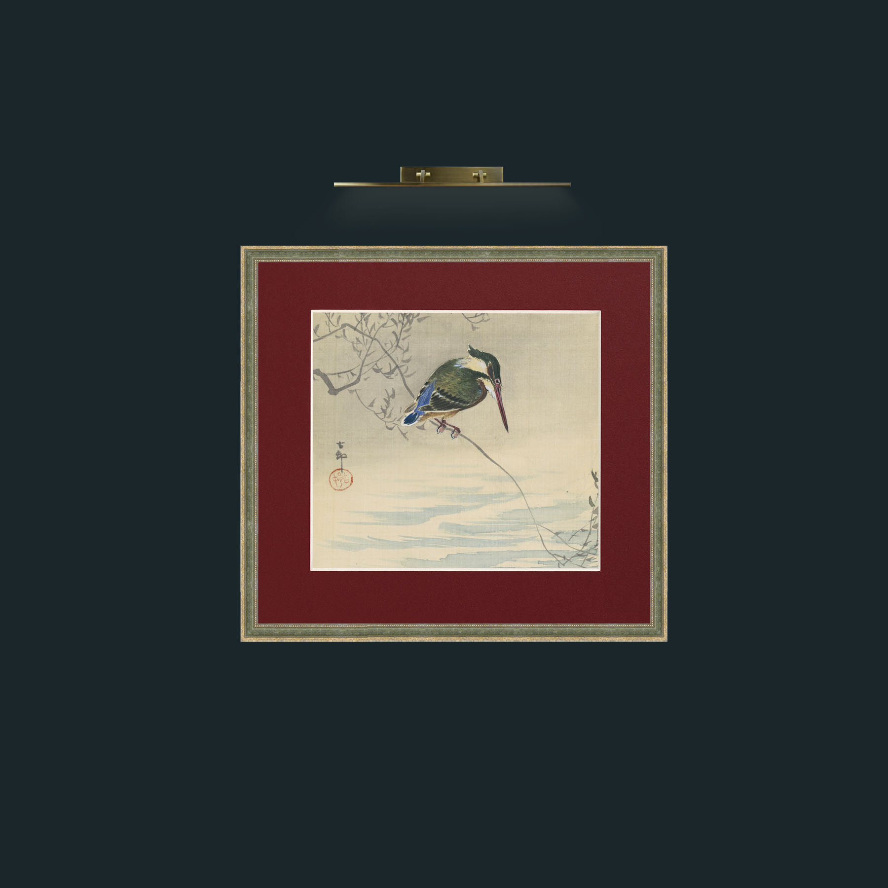 2000-9-Frame-2GreenGiltTextured-Mount-4Red-Art-AK-RAK.jpg