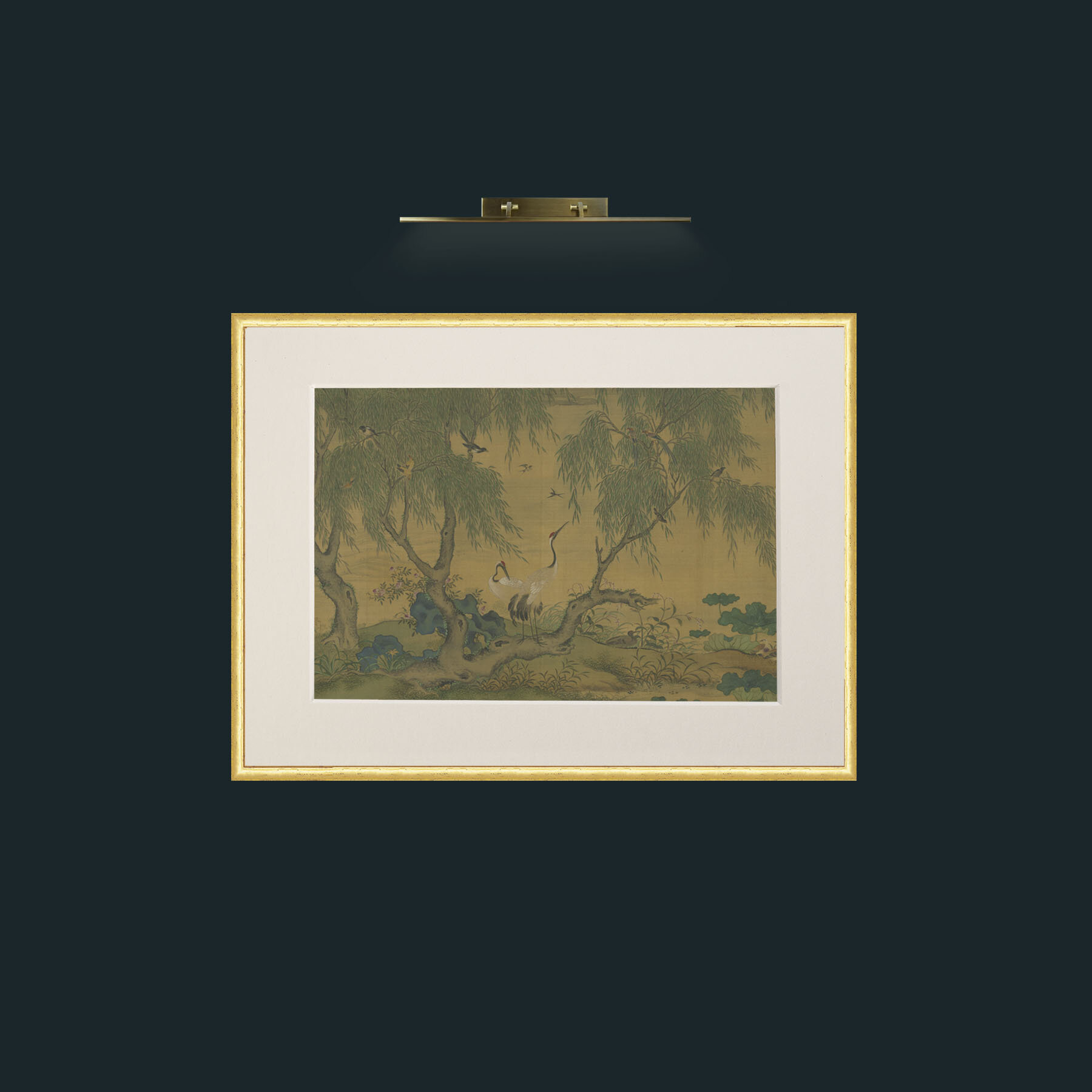 Art-Cranes and Swallows-Frame-3RoundedGilt-Mount-1Antique.jpg