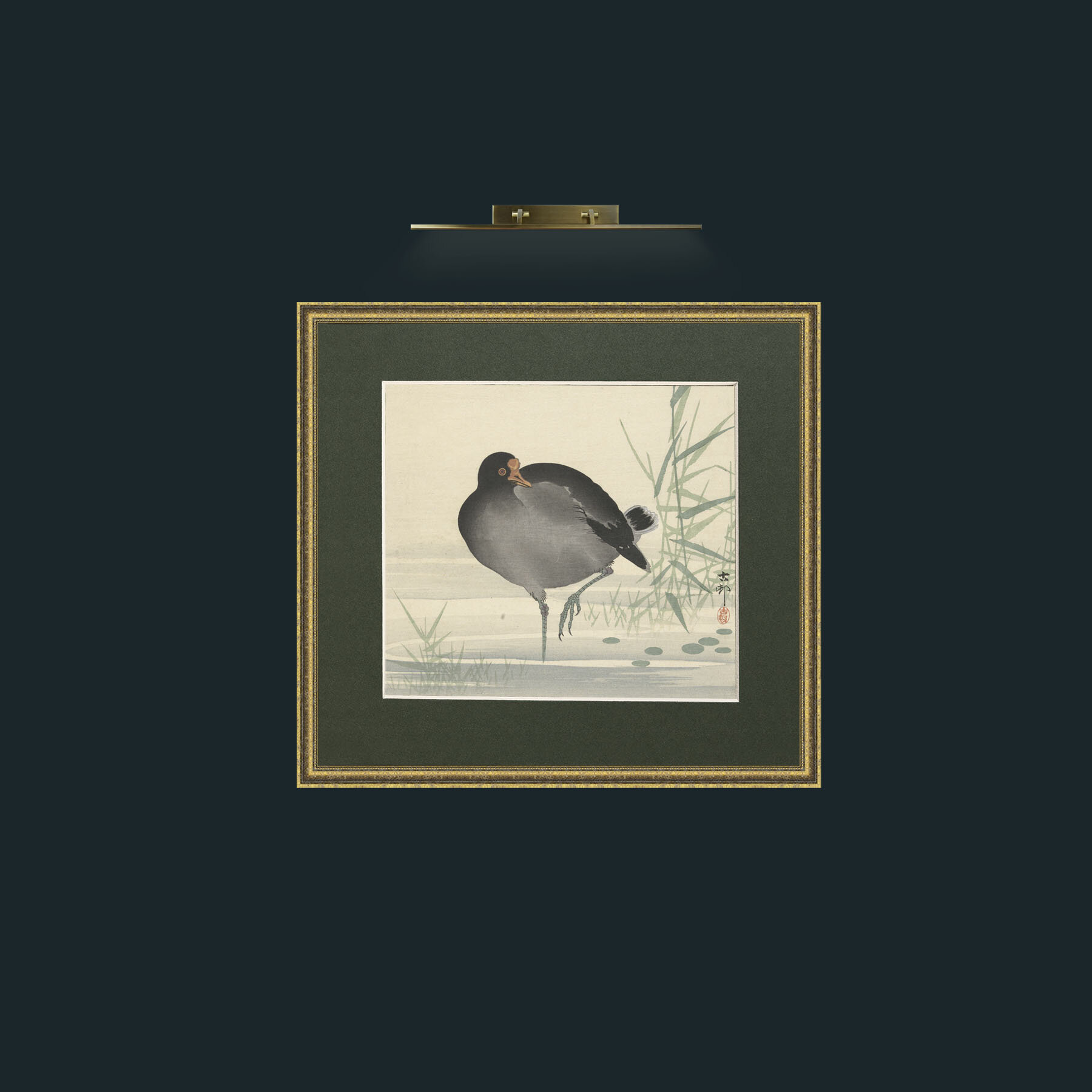 Art-Moorhen-Frame-1GiltTextured-Mount-2Green.jpg