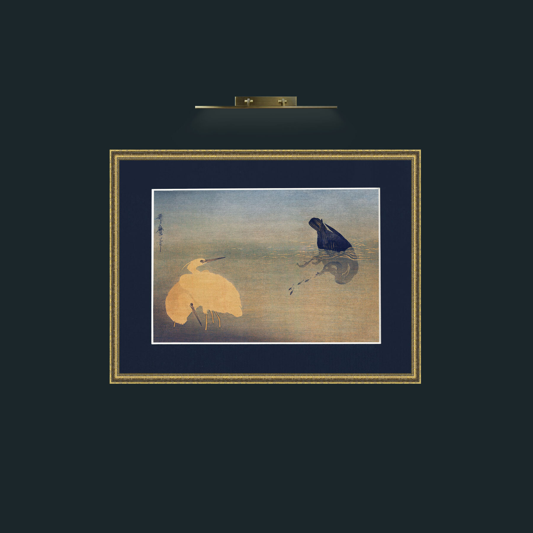 Art-Night Fishing-Frame-1TexturedGilt-Mount-3Blue.jpg