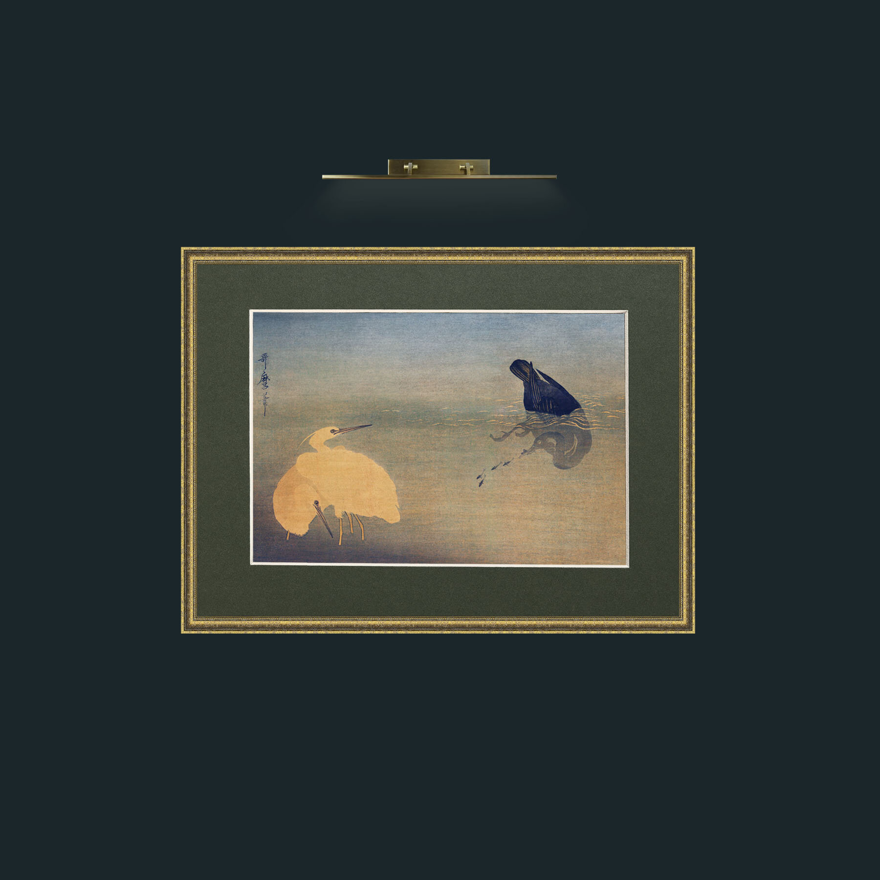 Art-Night Fishing-Frame-1TexturedGilt-Mount-2Green.jpg