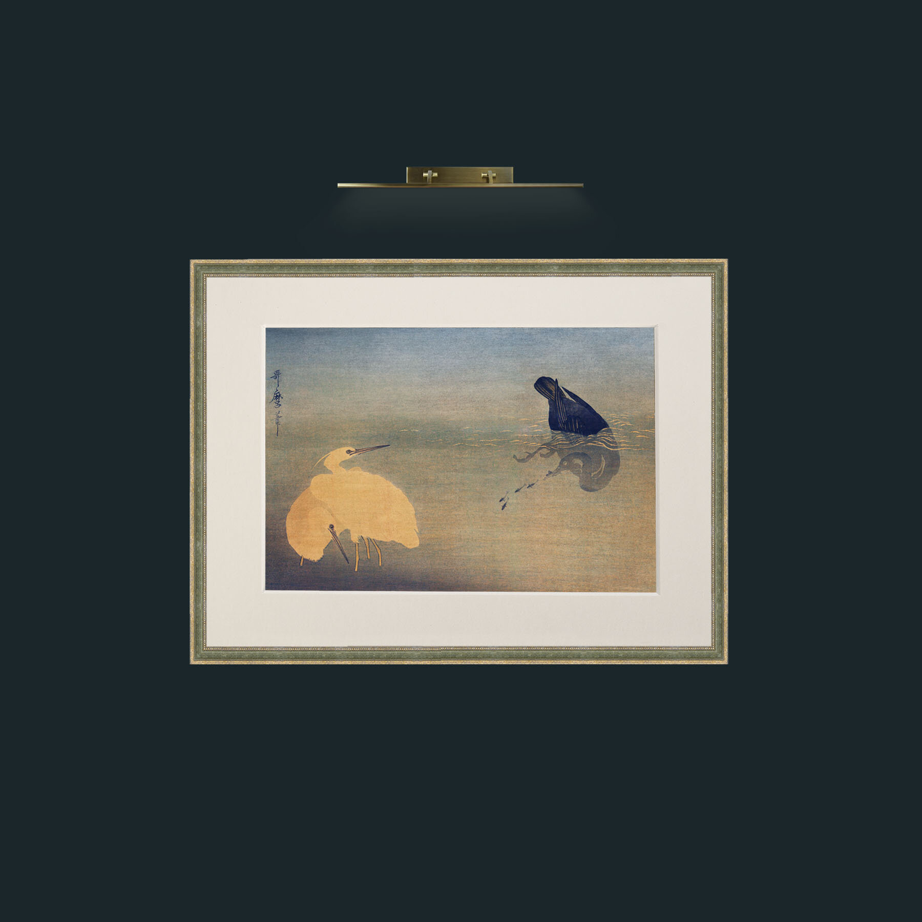 Art-Night Fishing-Frame-2GreenGiltTextured-Mount-1Antique.jpg