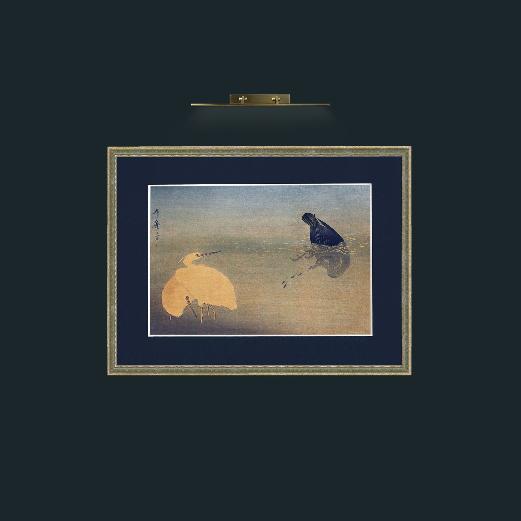 Art-Night Fishing-Frame-2GreenGiltTextured-Mount-3Blue.jpg