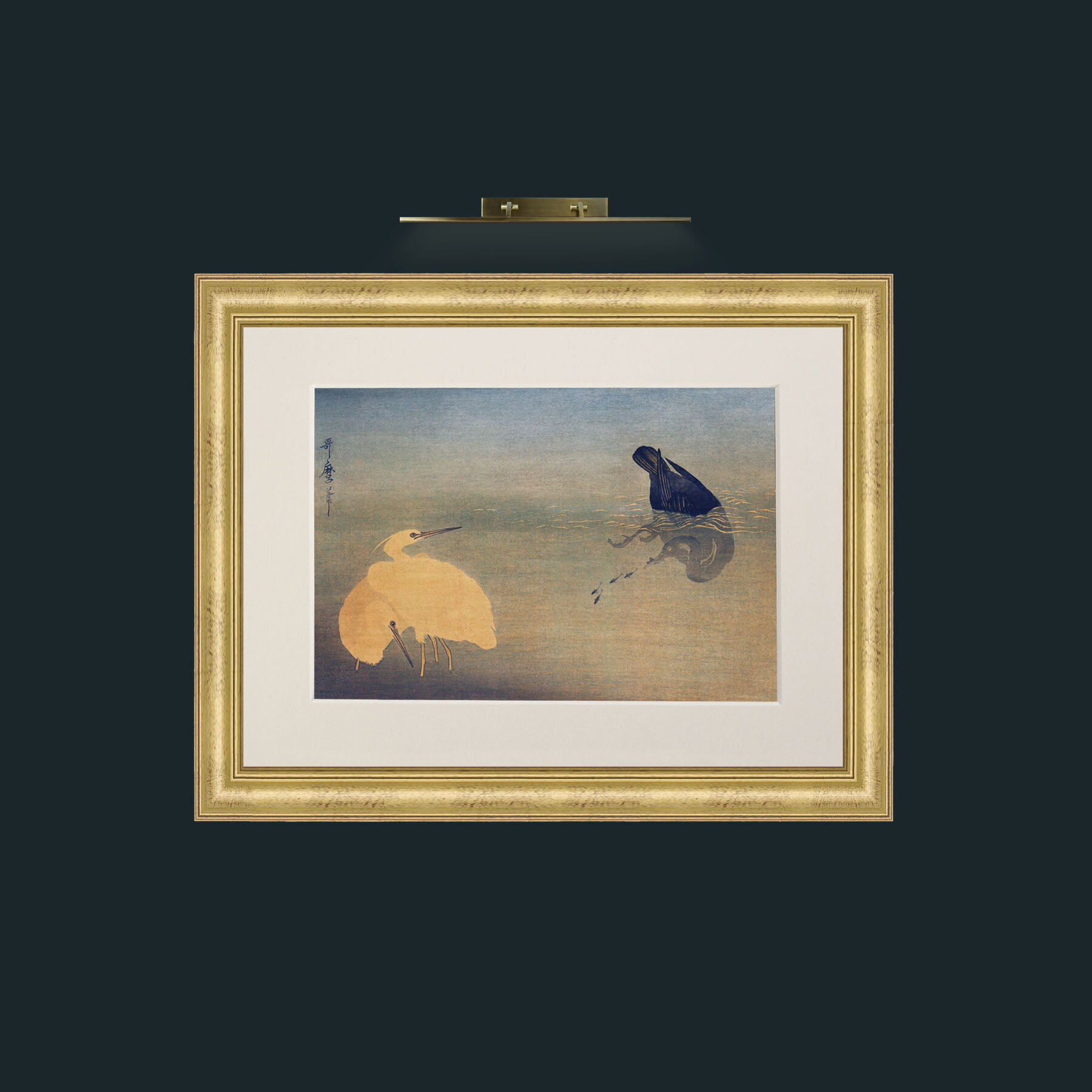 Art-Night Fishing-Frame-9WideGilt-Mount-1Antique.jpg