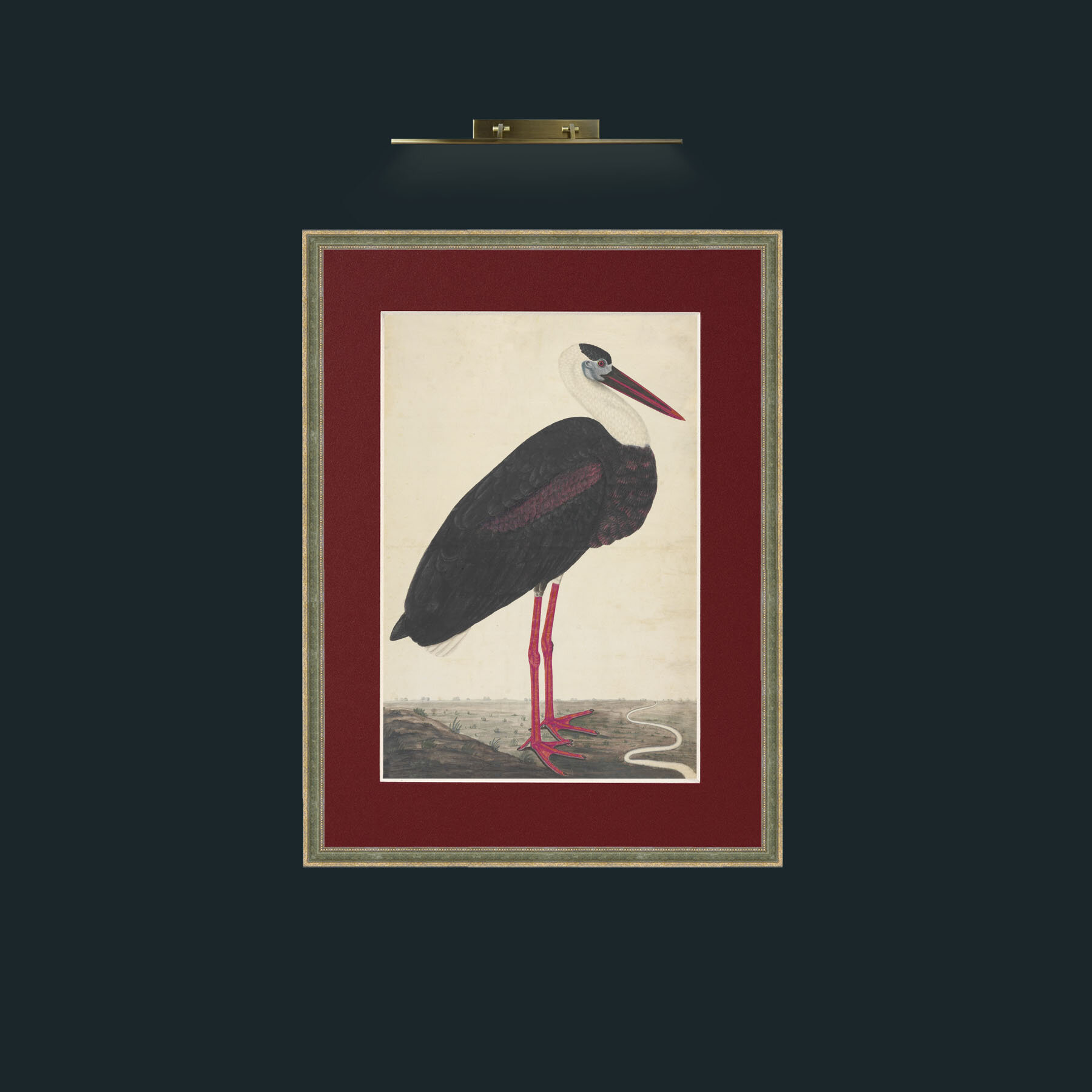Art-Pink Stockings.jpg-Frame-2GreenGiltTextured-Mount-4Red.jpg