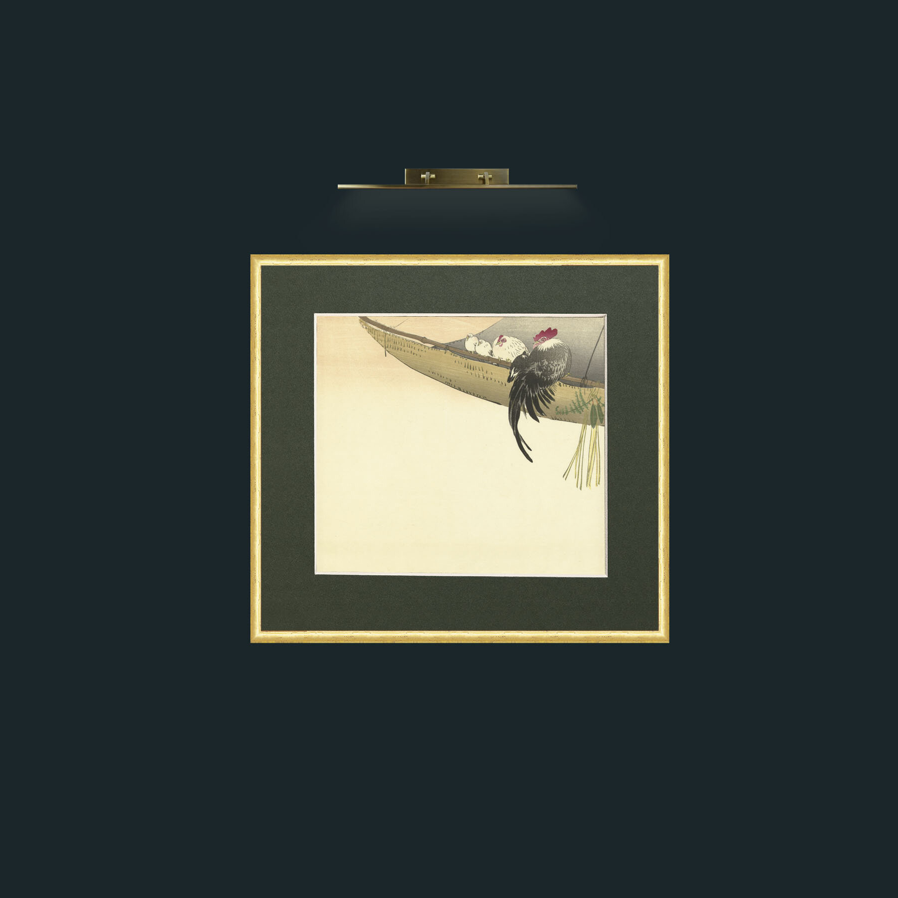 Art-SailingChickens-Frame-3RoundedGilt-Mount-2Green.jpg