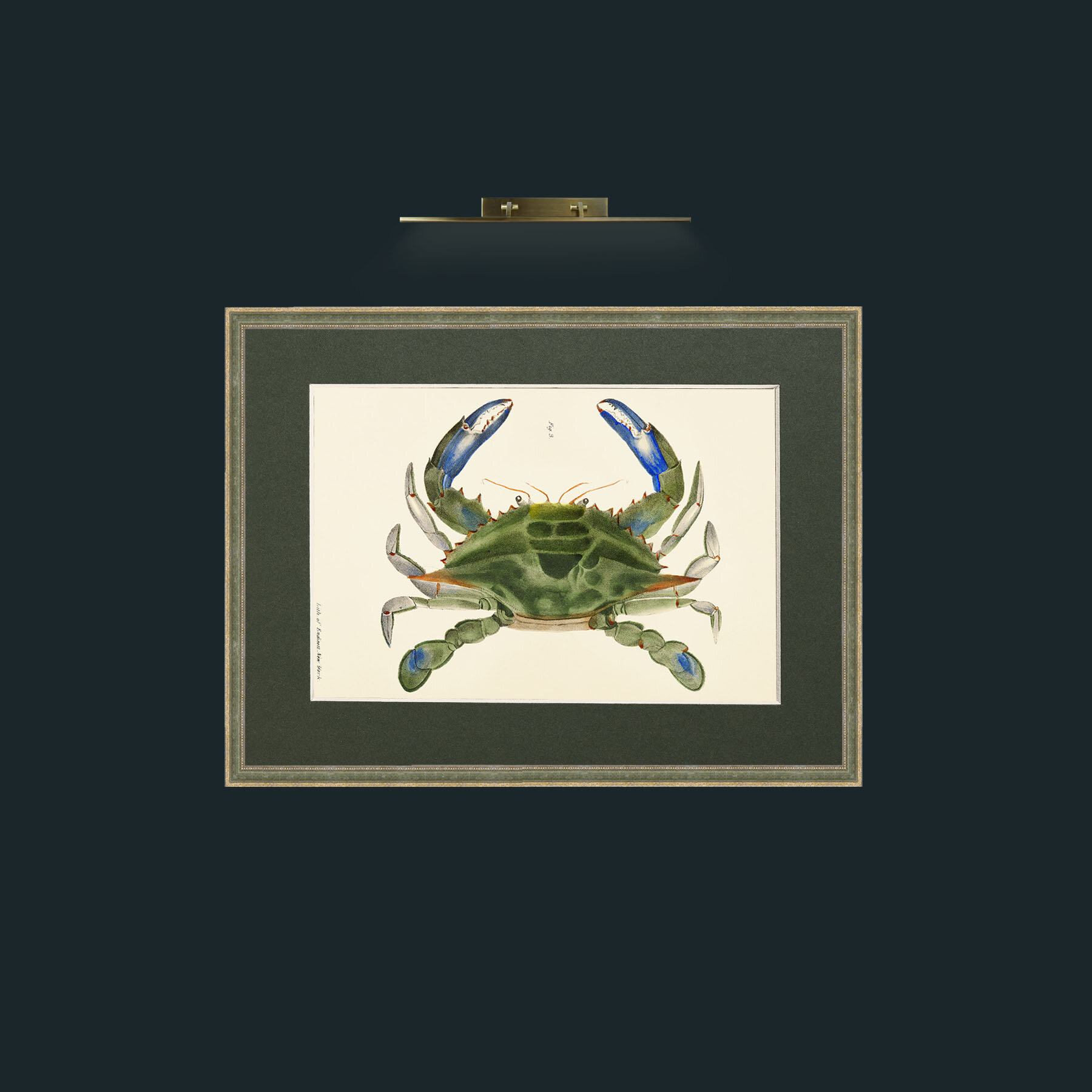 Art-Blue Crab-Frame-2GreenGiltTextured-Mount-2Green.jpg