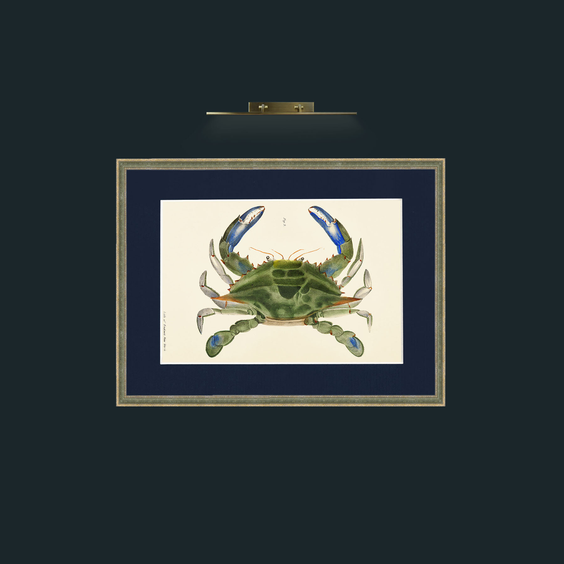 Art-Blue Crab-Frame-2GreenGiltTextured-Mount-3Blue.jpg