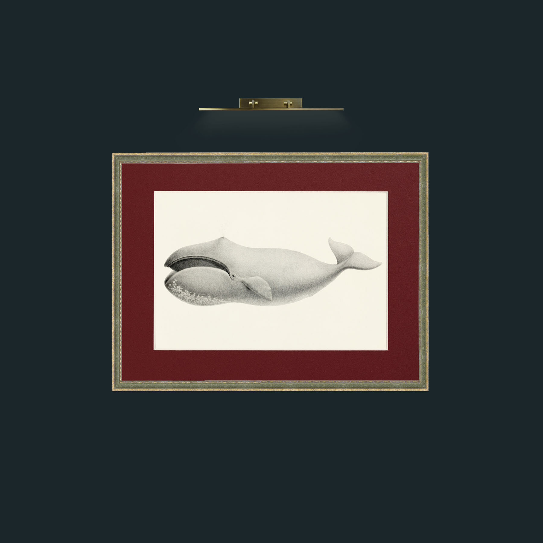 Art-Bowhead Whale-Frame-2GreenGiltTextured-Mount-4Red.jpg