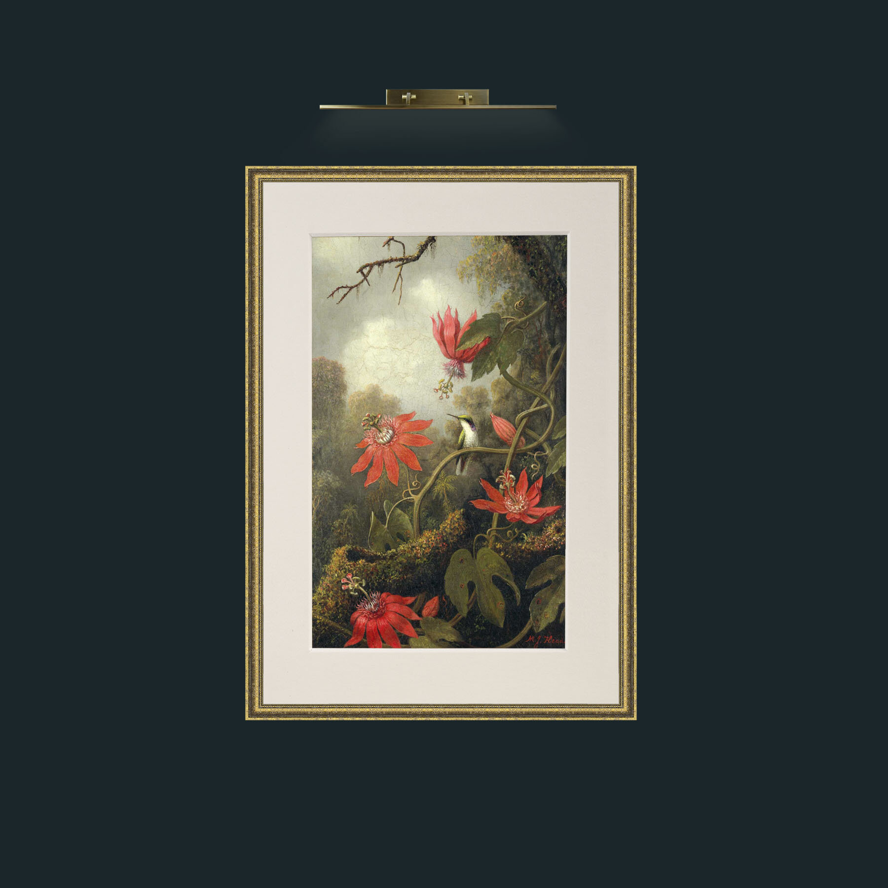 Art-Amaryllis and Humming Bird.jpg-Frame-1GiltTextured-Mount-1Antique.jpg