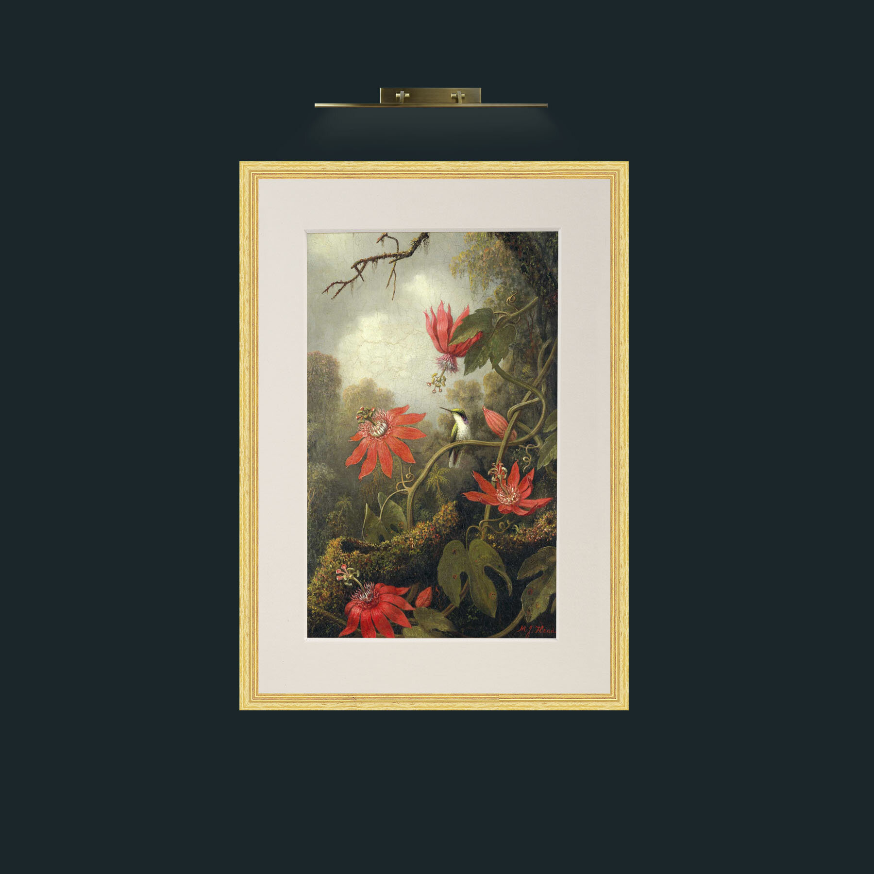 Art-Amaryllis and Humming Bird.jpg-Frame-4BevelledGilt-Mount-1Antique.jpg