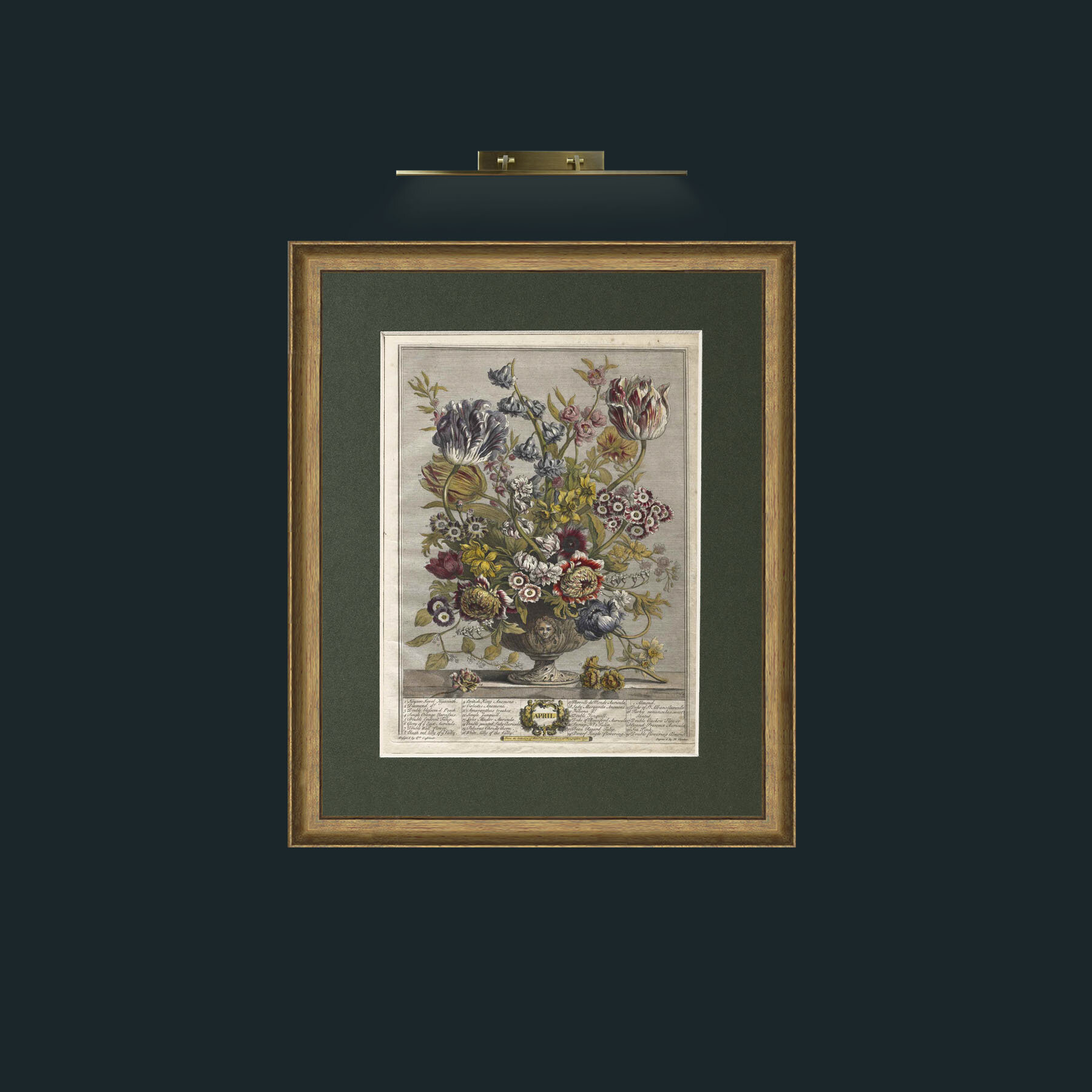 Art-April Bouquet-Frame-8RedGreenGilt-Mount-2Green.jpg