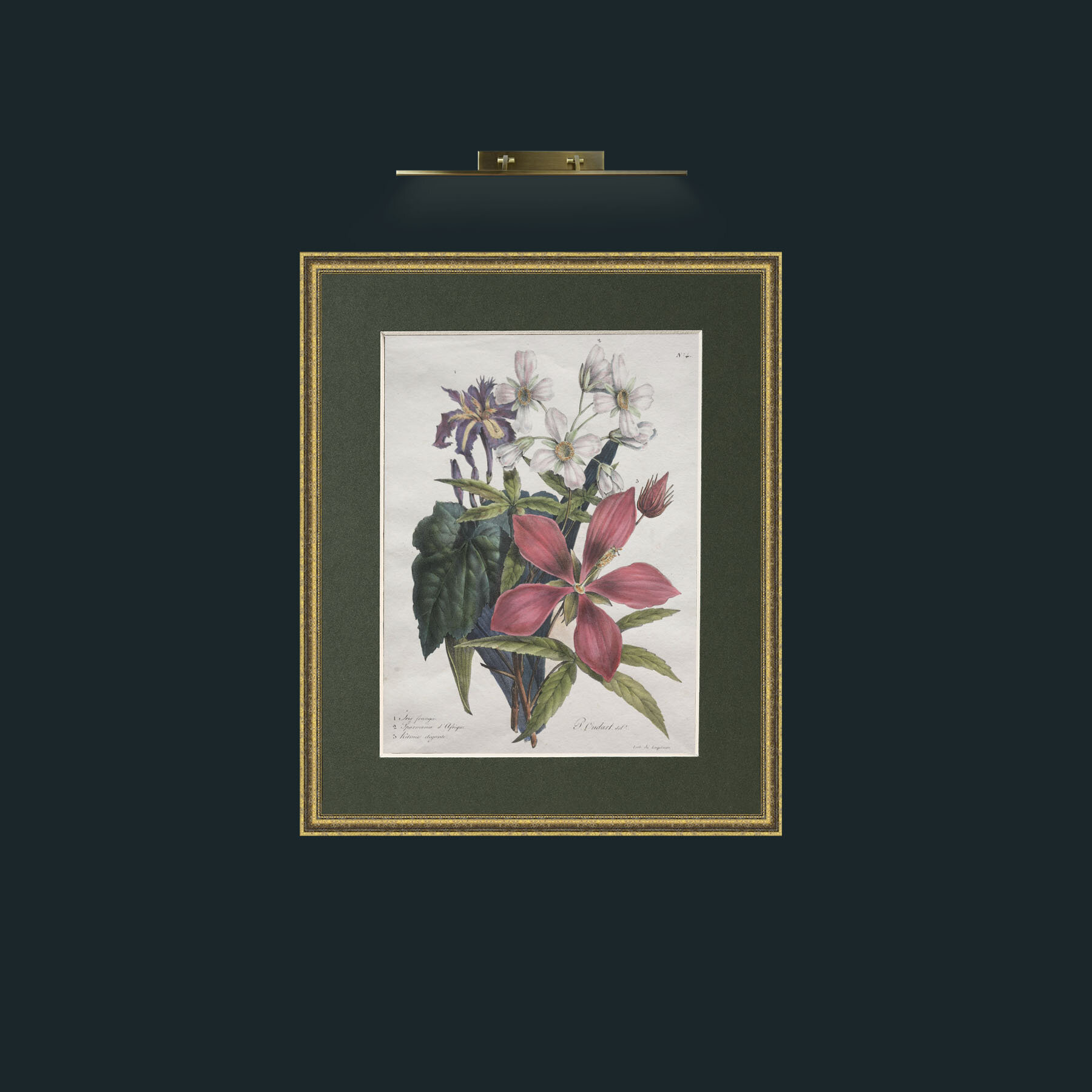 Art-Bouquet of Three-Frame-1GiltTextured-Mount-2Green.jpg