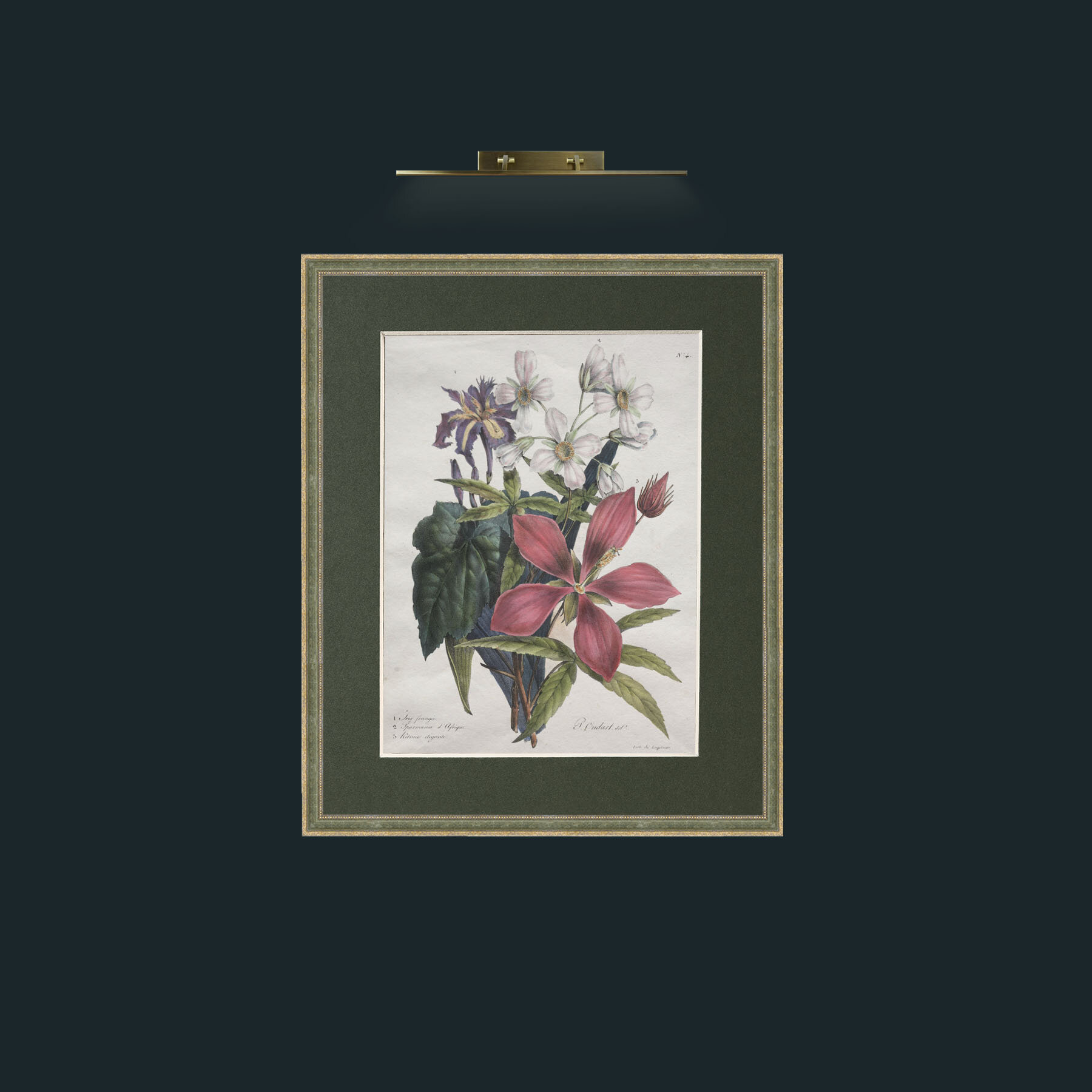 Art-Bouquet of Three-Frame-2GreenGilttextured-Mount-2Green.jpg
