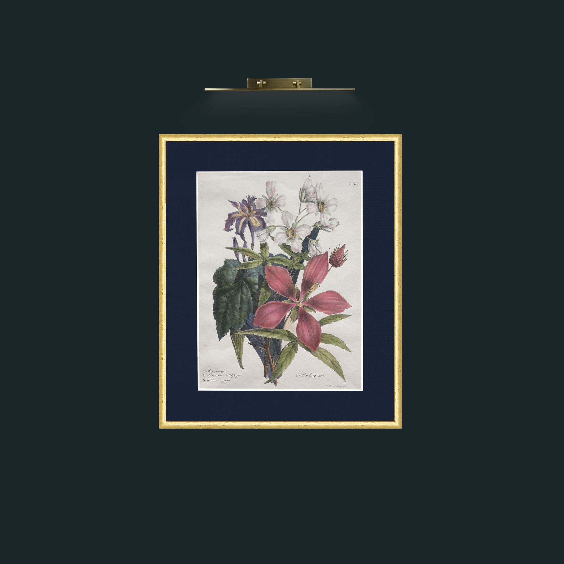 Art-Bouquet of Three-Frame-3RoundedGilt-Mount-3Blue.jpg