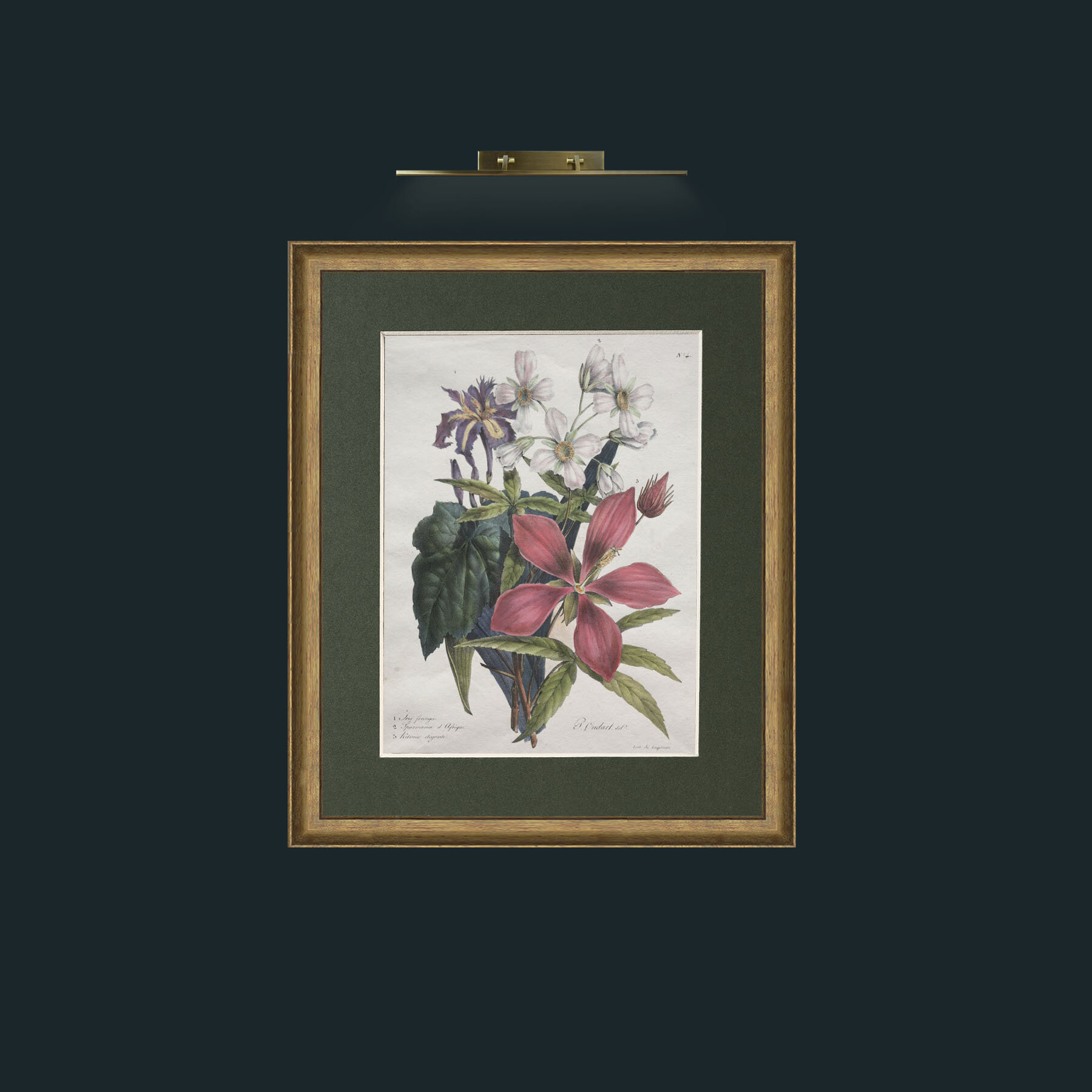 Art-Bouquet of Three-Frame-8RedGreenGilt-Mount-2Green.jpg