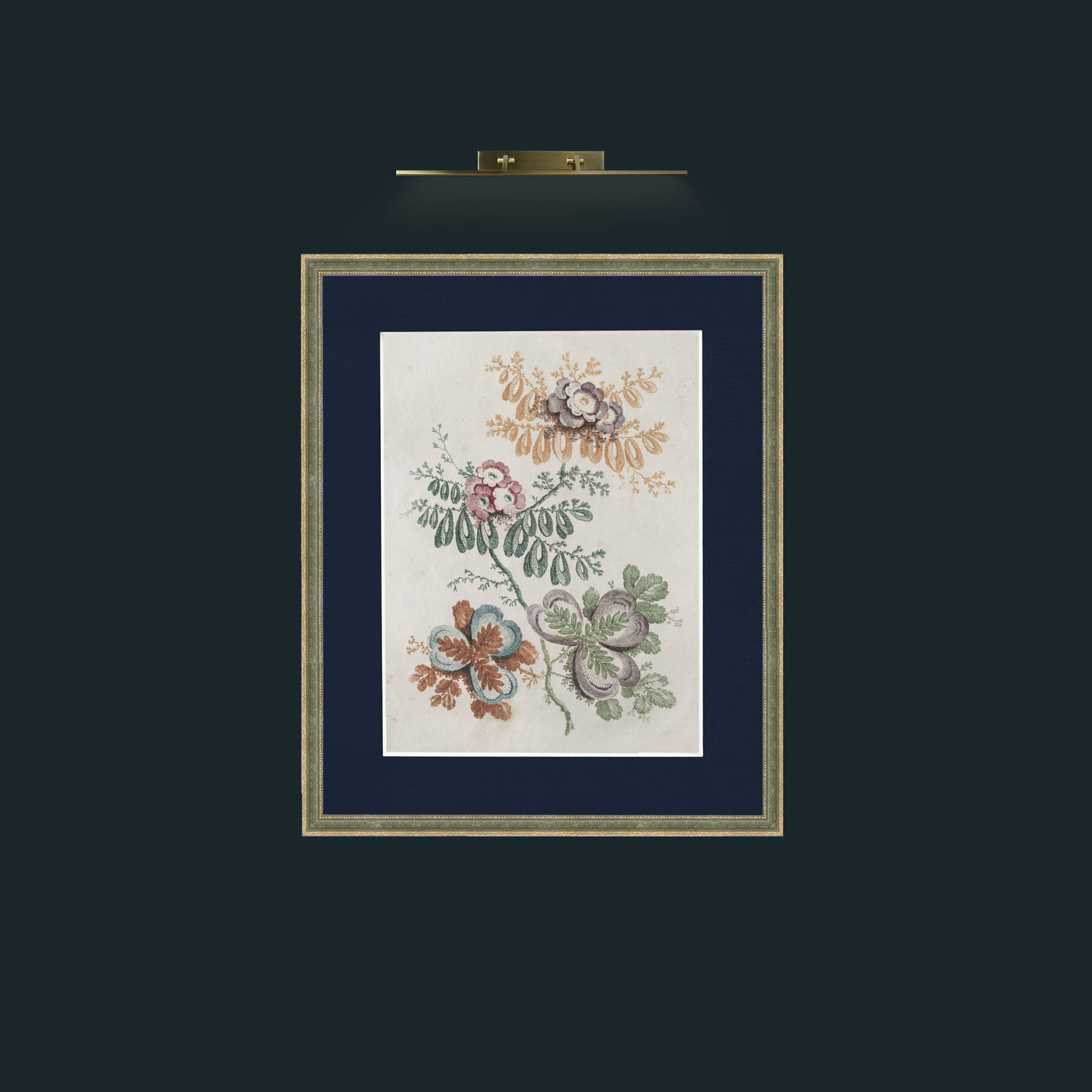 Art-Field Flowers-Frame-2GreenGilttextured-Mount-3Blue.jpg
