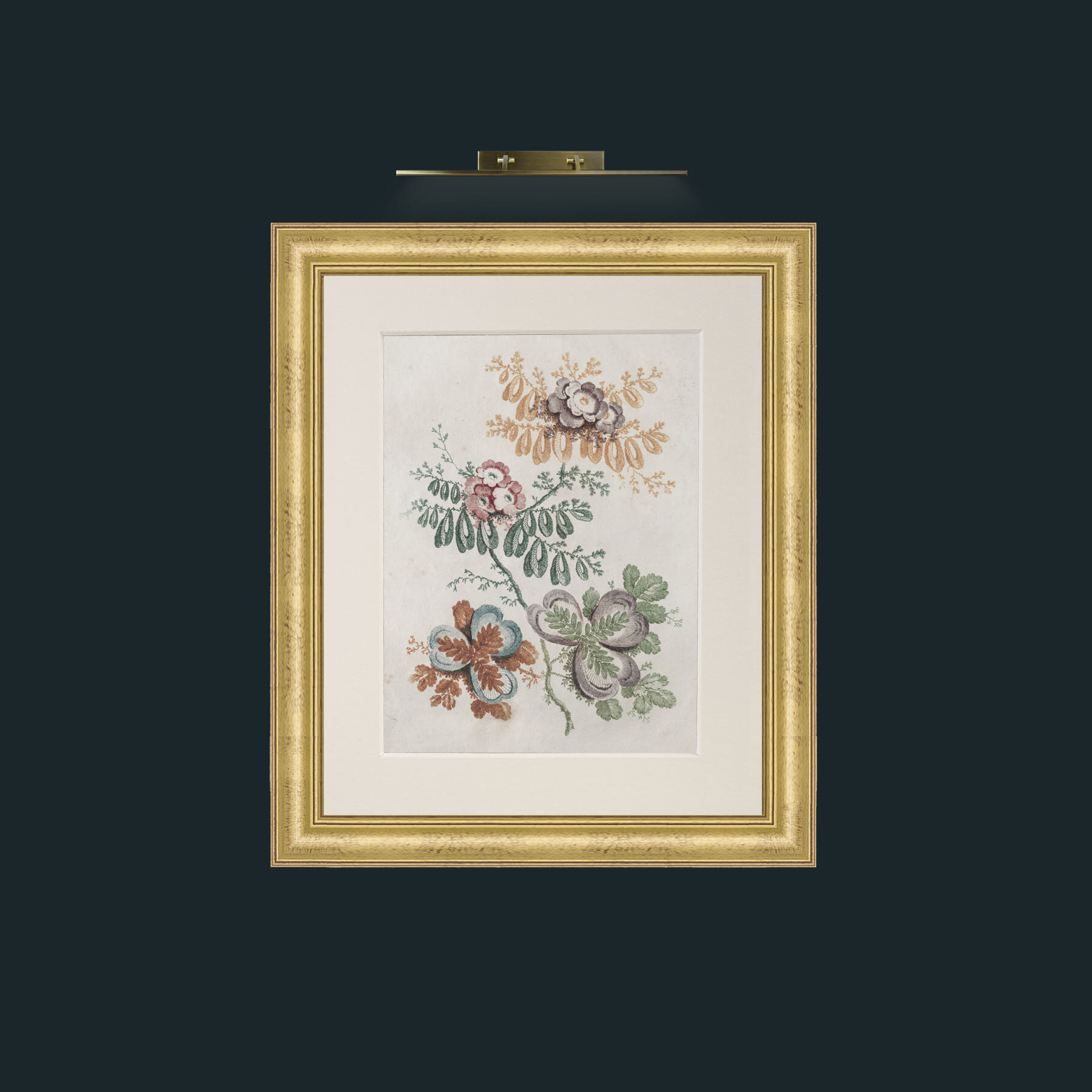 Art-Field Flowers-Frame-9WideGilt-Mount-1Antique.jpg