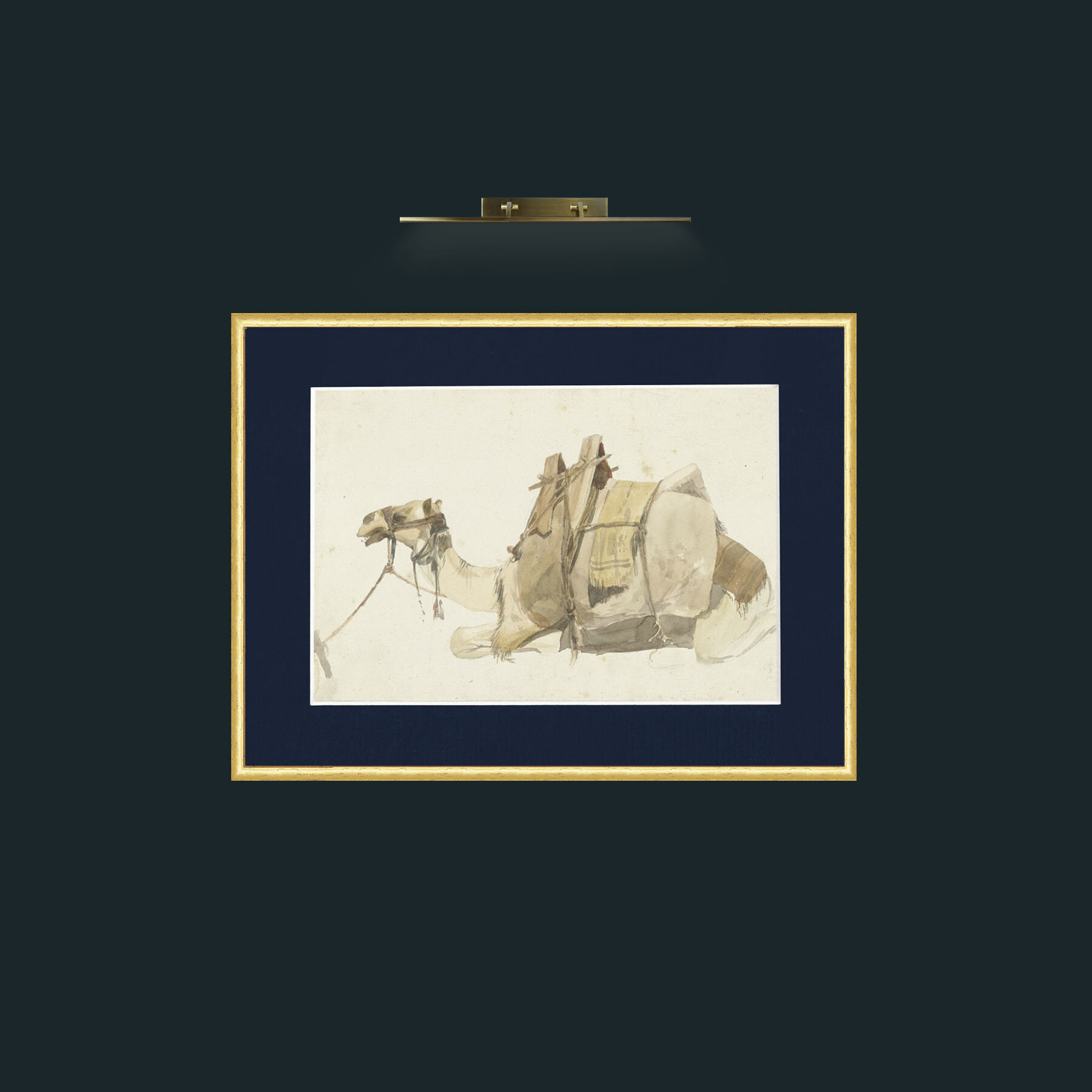 Art-Camel-Frame-3RoundedGilt-Mount-3Blue.jpg