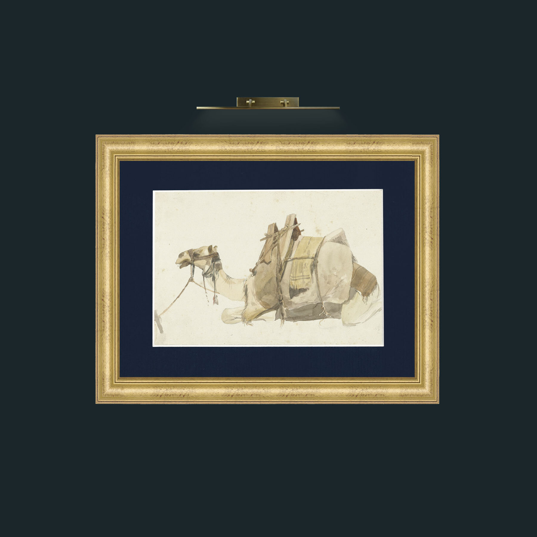 Art-Camel-Frame-9WideGilt-Mount-3Blue.jpg