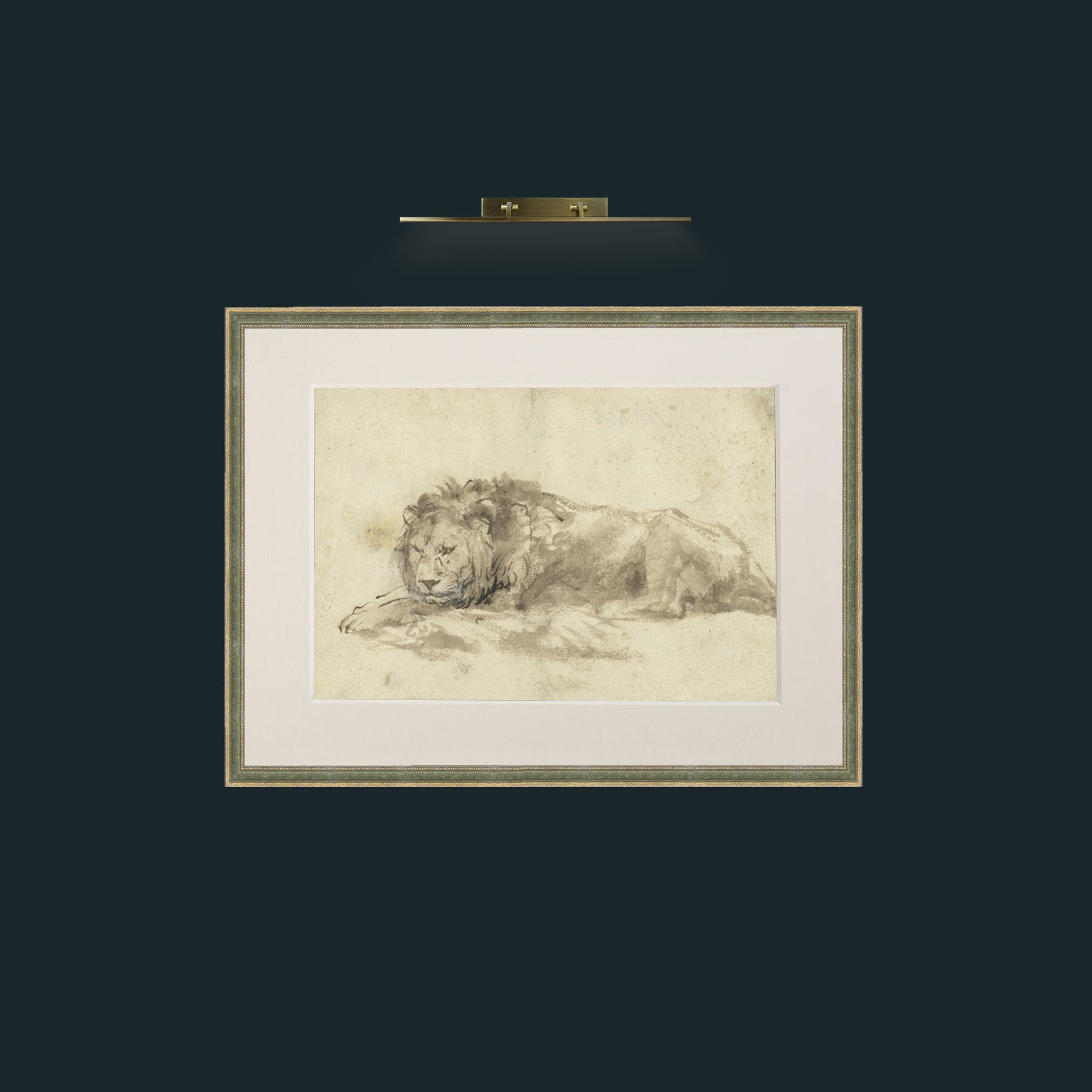 Art-Lion-Frame-2GreenGiltTextured-Mount-1Antique.jpg
