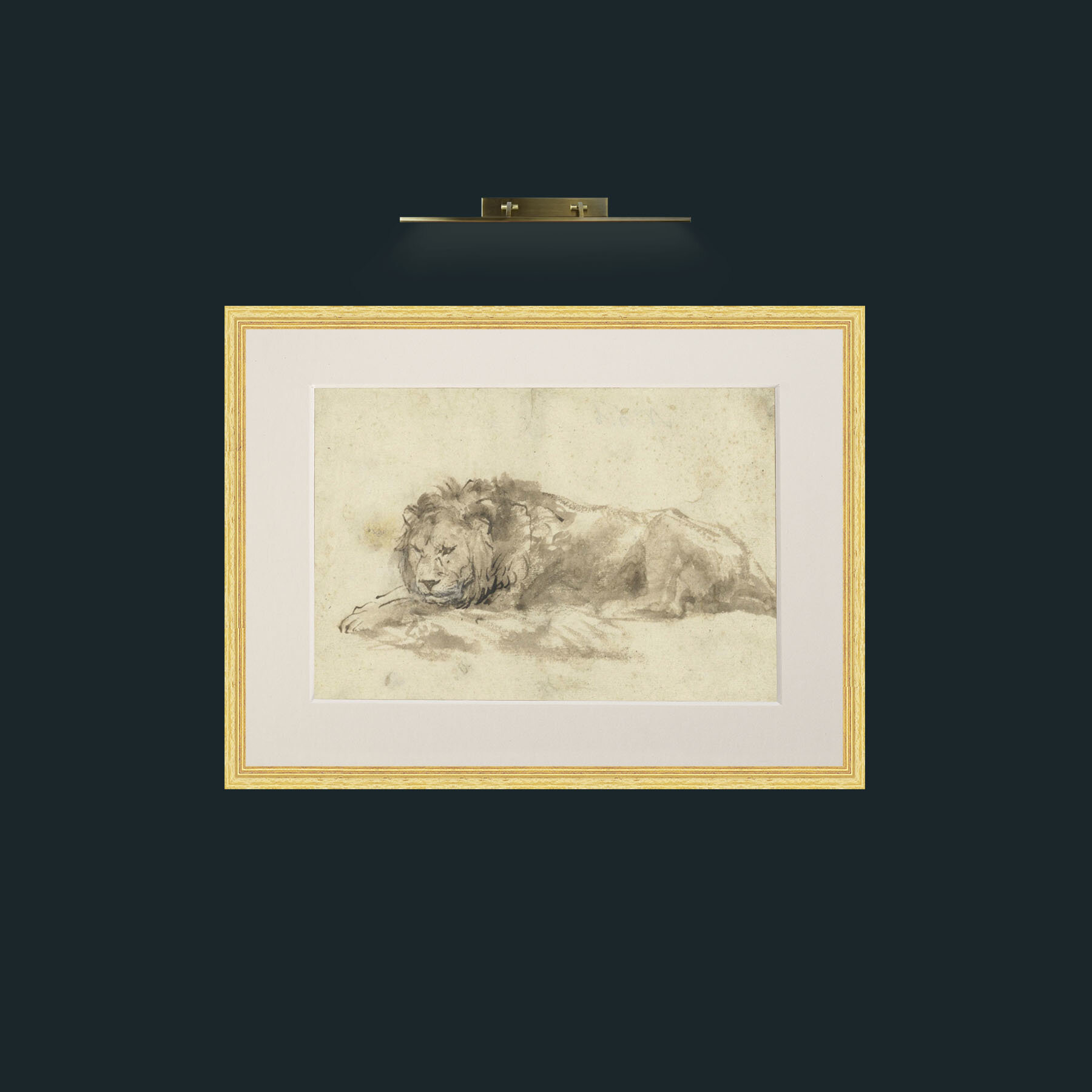 Art-Lion-Frame-4BevelledGilt-Mount-1Antique.jpg