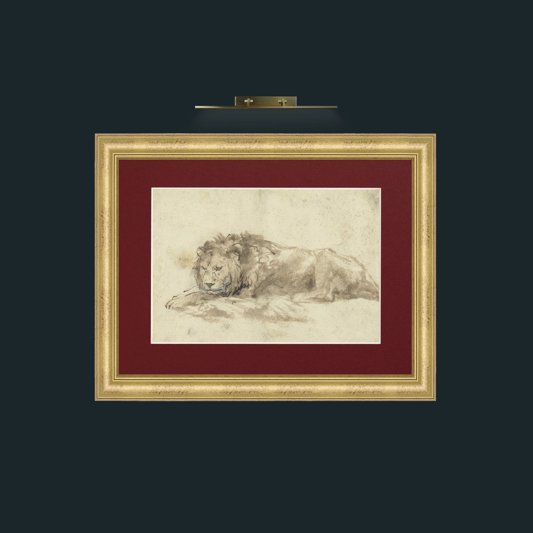 Art-Lion-Frame-9WideGilt-Mount-4Red.jpg