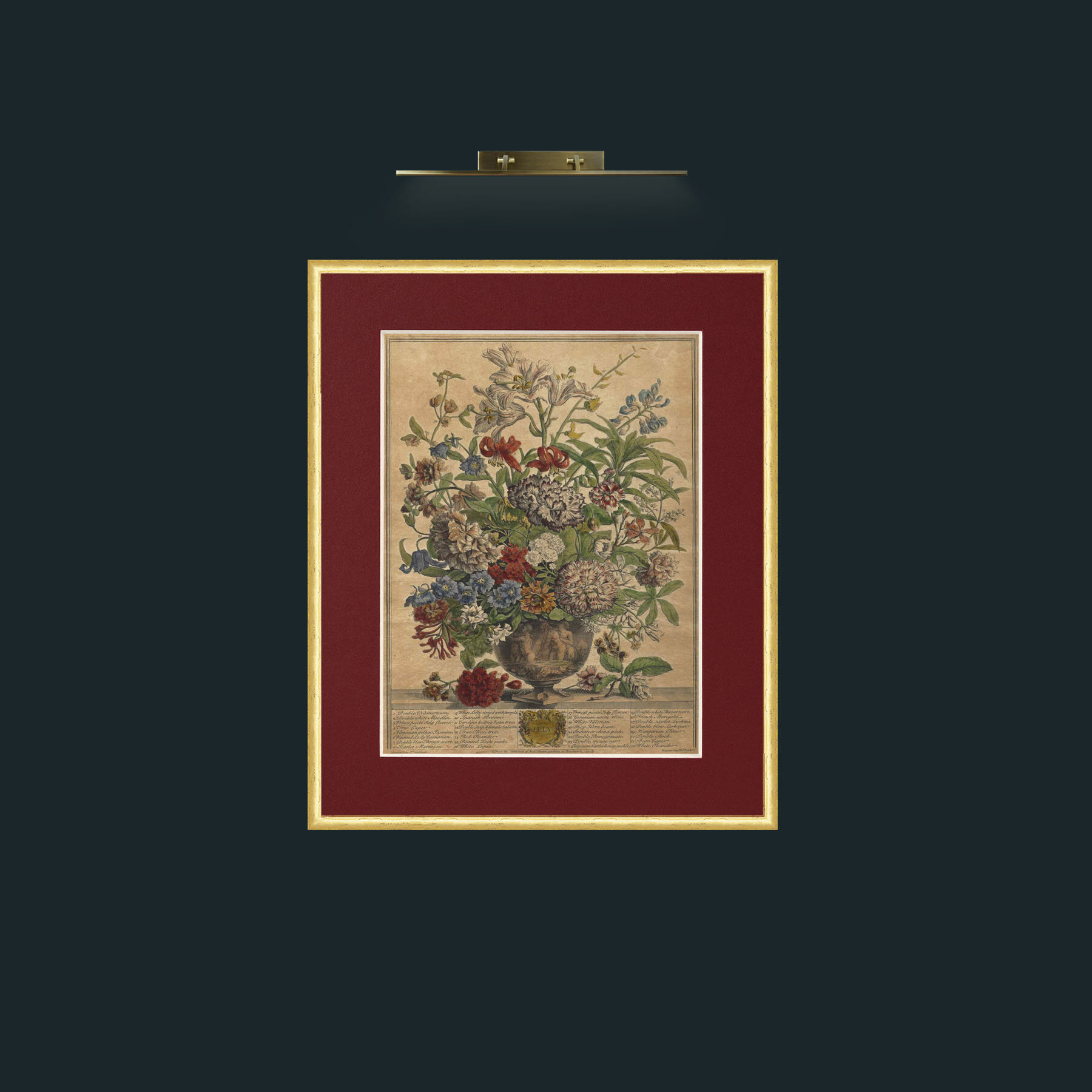 Art-July Bouquet-Frame-3RoundedGilt-Mount-4Red.jpg