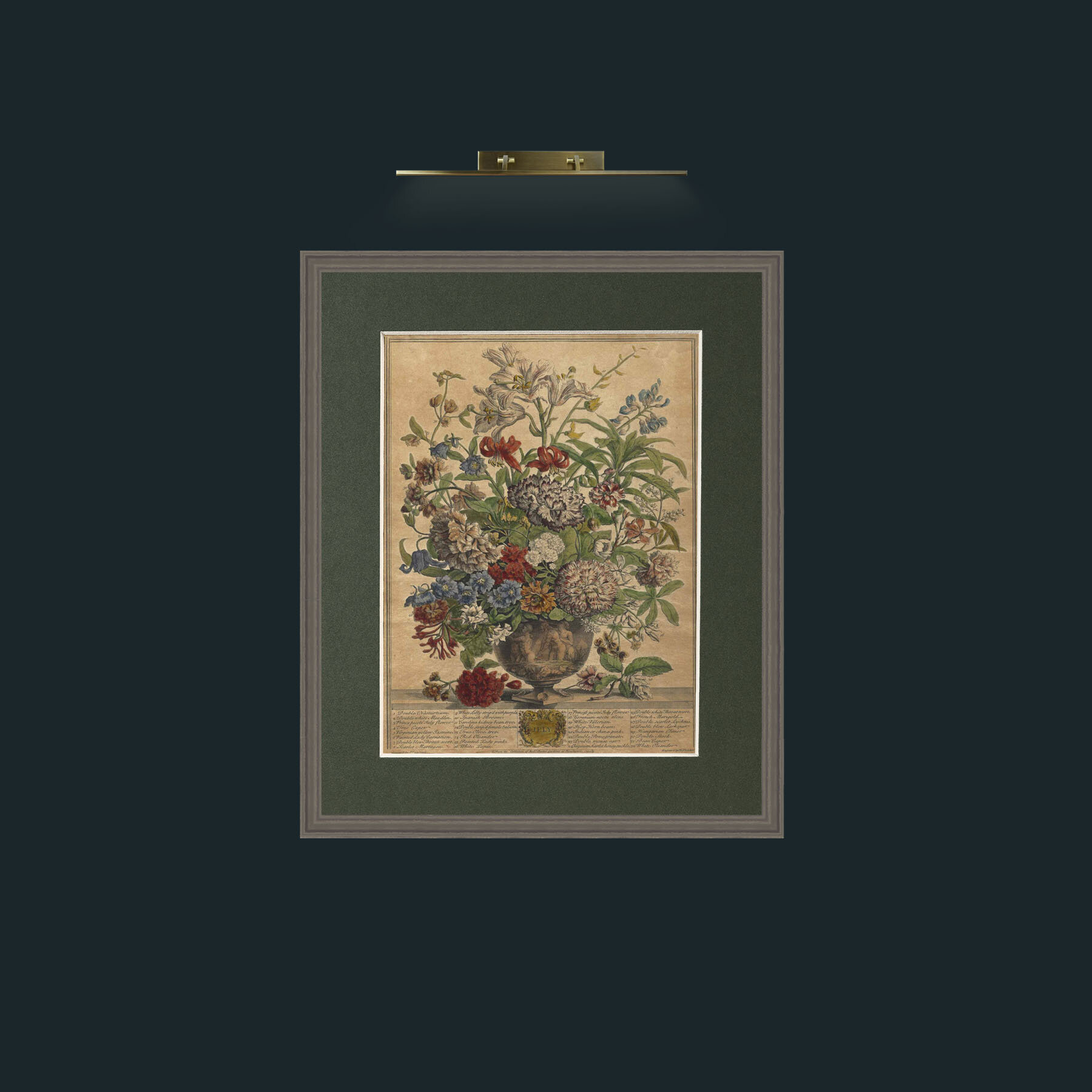 Art-July Bouquet-Frame-6Grey-Mount-2Green.jpg
