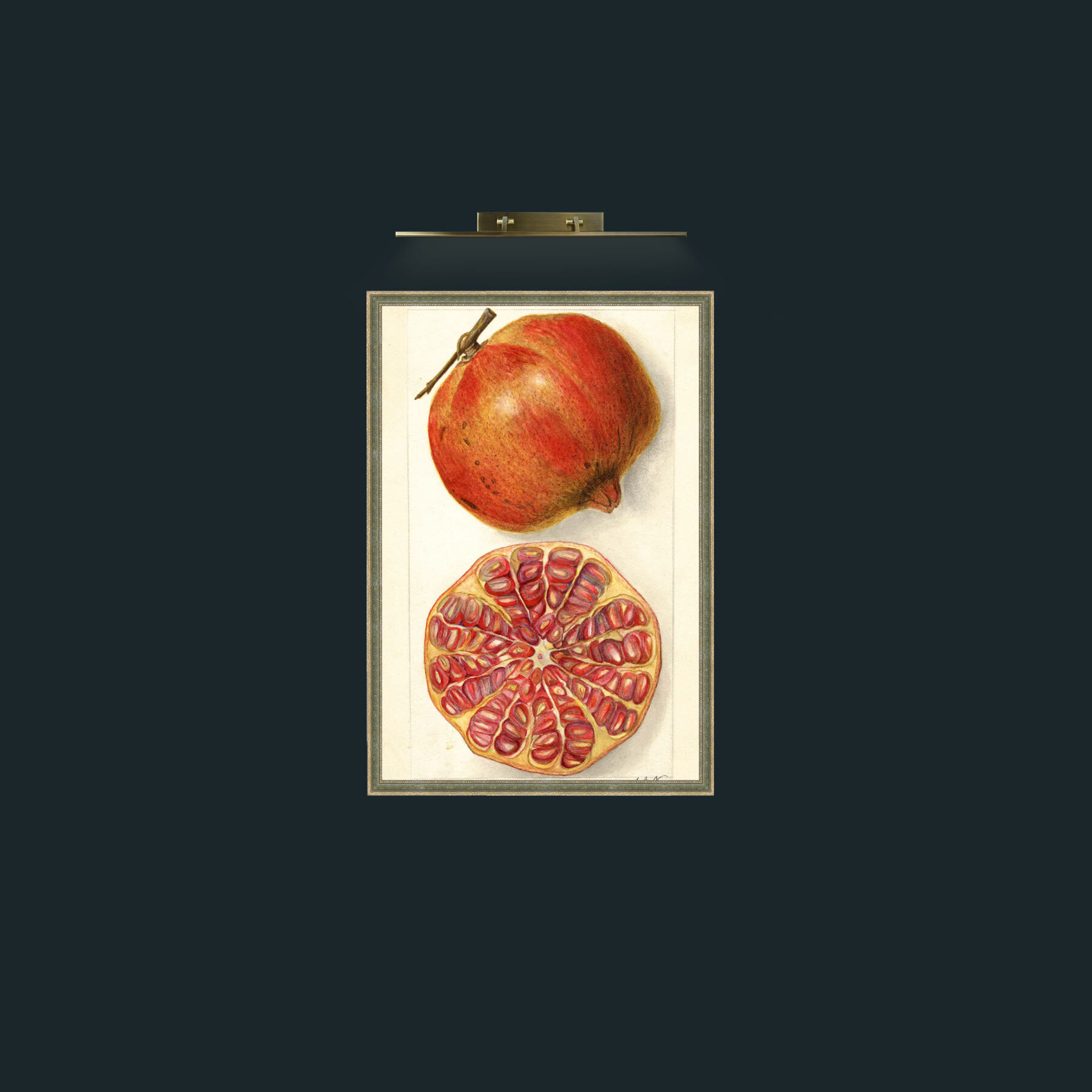 Art-Pomegranate and a half-Frame-2GreenGiltTextured.jpg