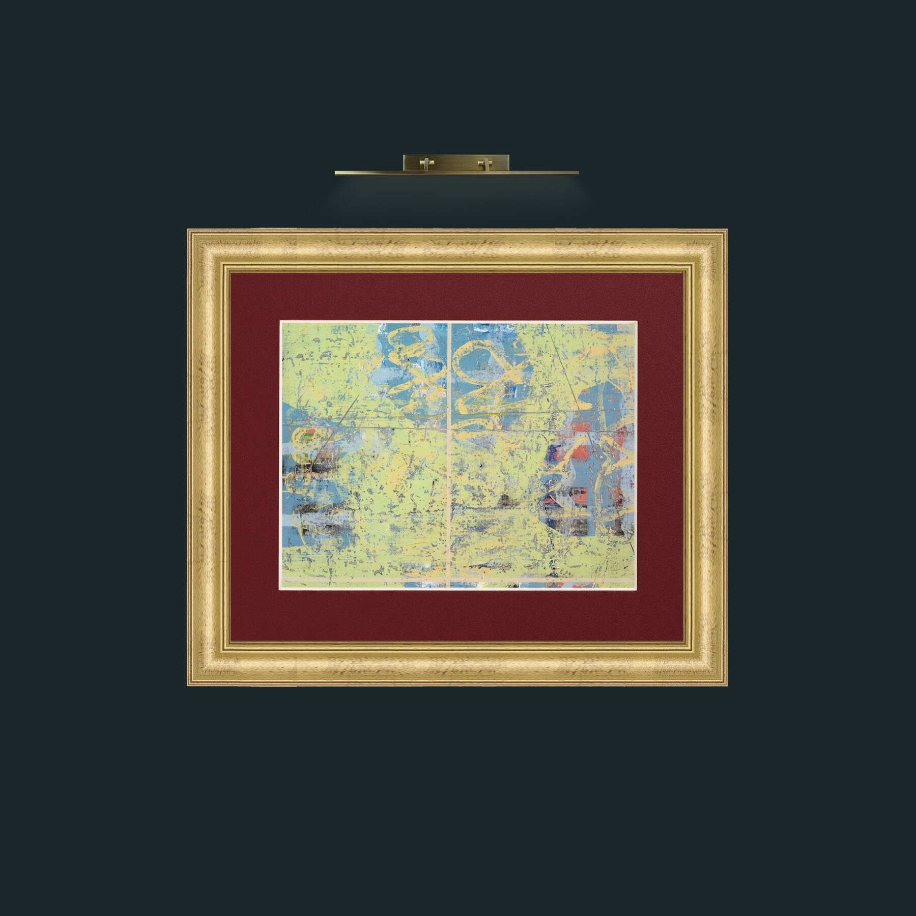 Art-Green Staion-Frame-9WideGilt-Mount-4Red.jpg