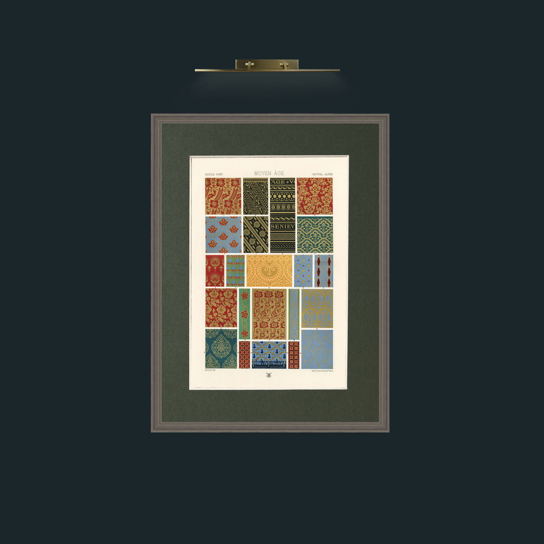 Art-Middle Ages Patterns in Block.jpg-Frame-6Grey-Mount-2Green.jpg