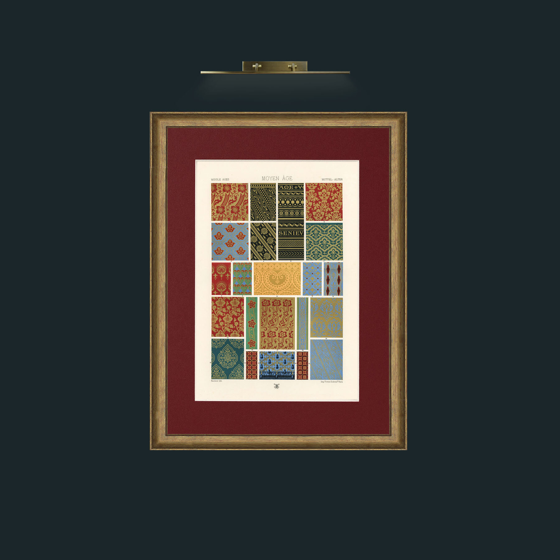 Art-Middle Ages Patterns in Block.jpg-Frame-8AntiqueRedGoldGilt-Mount-4Red.jpg