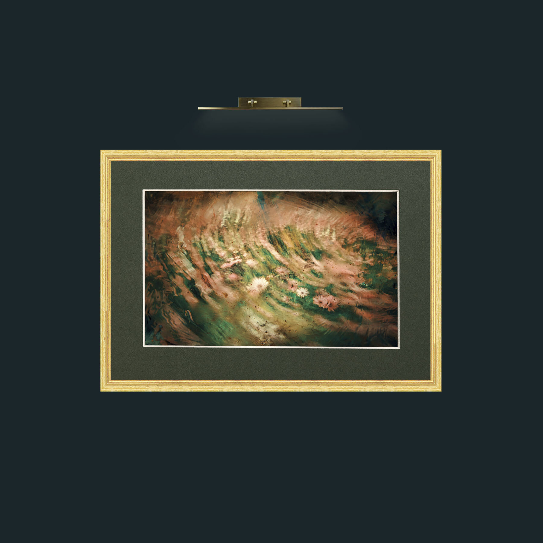 Art-Abstract Field of Flowers.jpg-Frame-4BevelledGilt-Mount-2Green.jpg