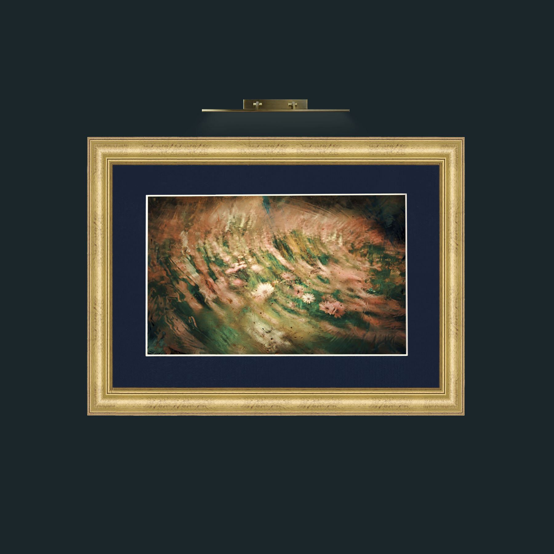 Art-Abstract Field of Flowers.jpg-Frame-9WideGilt-Mount-3Blue.jpg