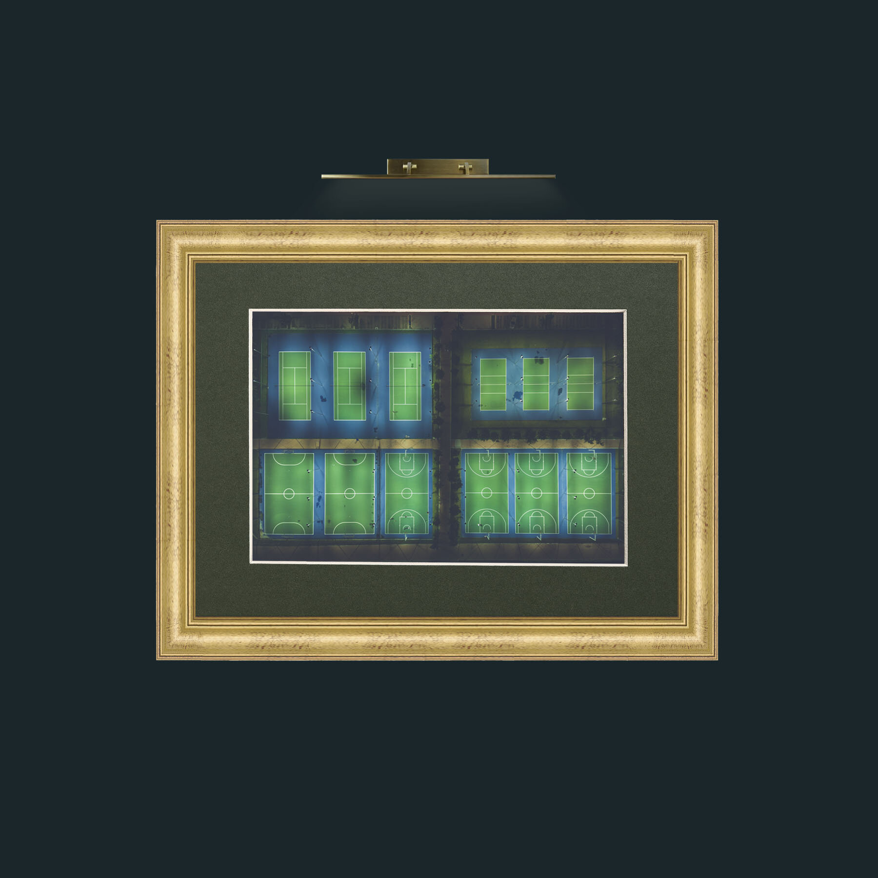 Art-All lit Up-Frame-9WideGilt-Mount-2Green.jpg