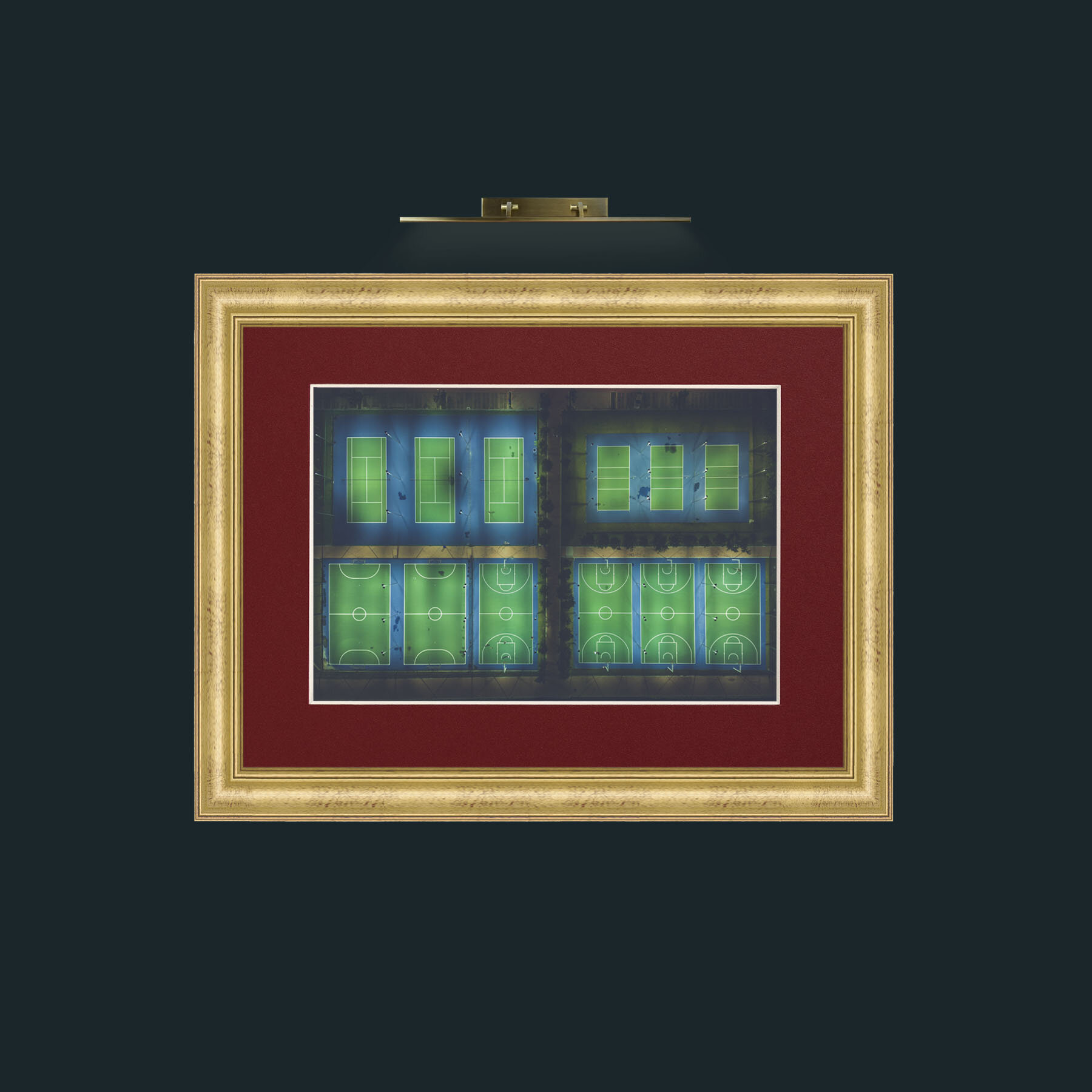 Art-All lit Up-Frame-9WideGilt-Mount-4Red.jpg