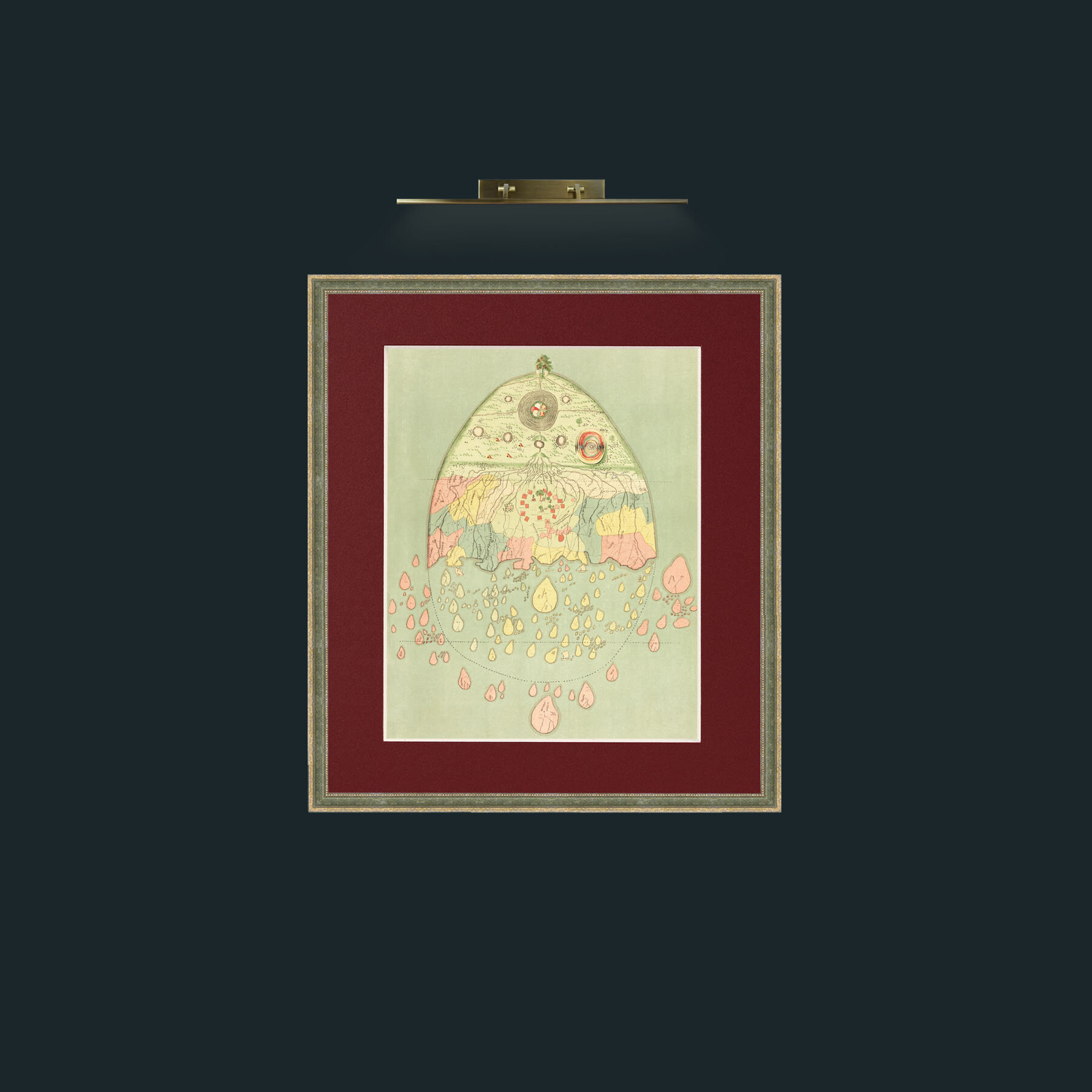 Art-Burmease Map of the World-Frame-2GreenGiltTextured-Mount-4Red.jpg