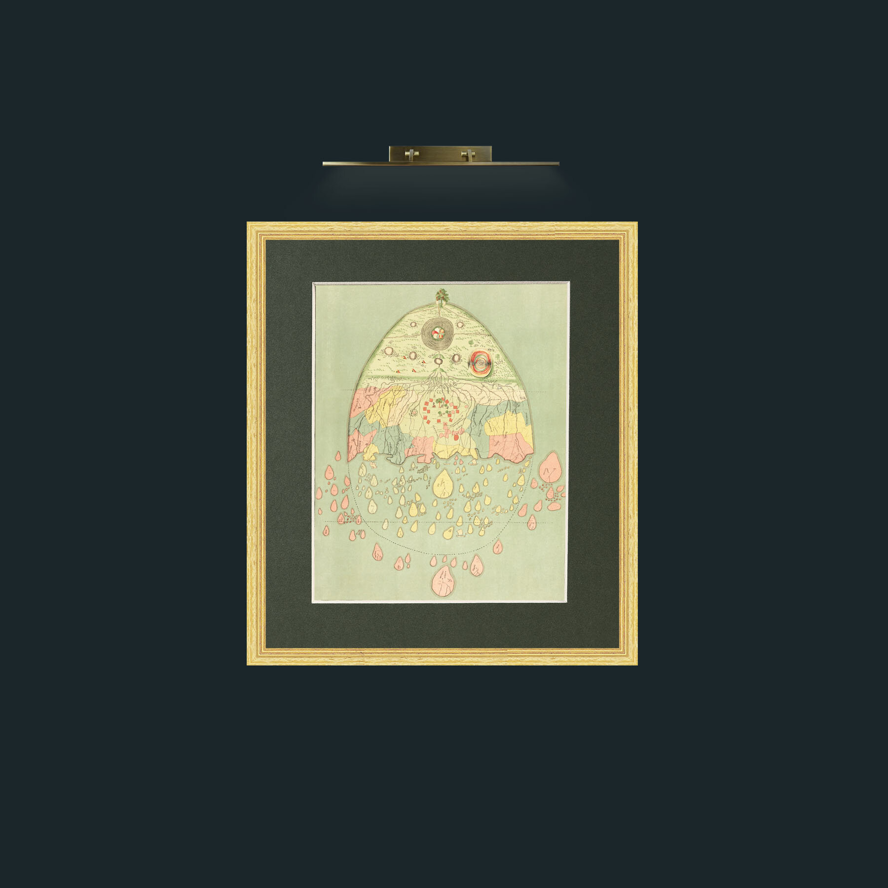 Art-Burmease Map of the World-Frame-4BevelledGilt-Mount-2Green.jpg