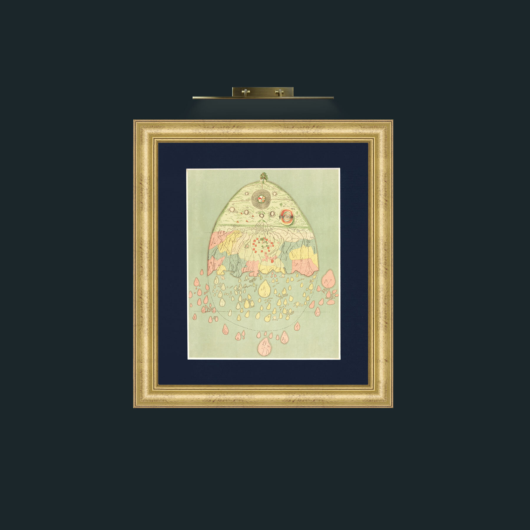 Art-Burmease Map of the World-Frame-9WideGilt-Mount-3Blue.jpg