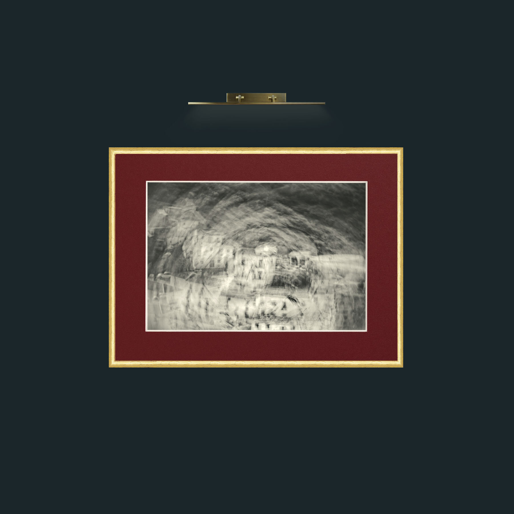 Art-Cirkular Monokhrome-Frame-3RoundedGilt-Mount-4Red.jpg