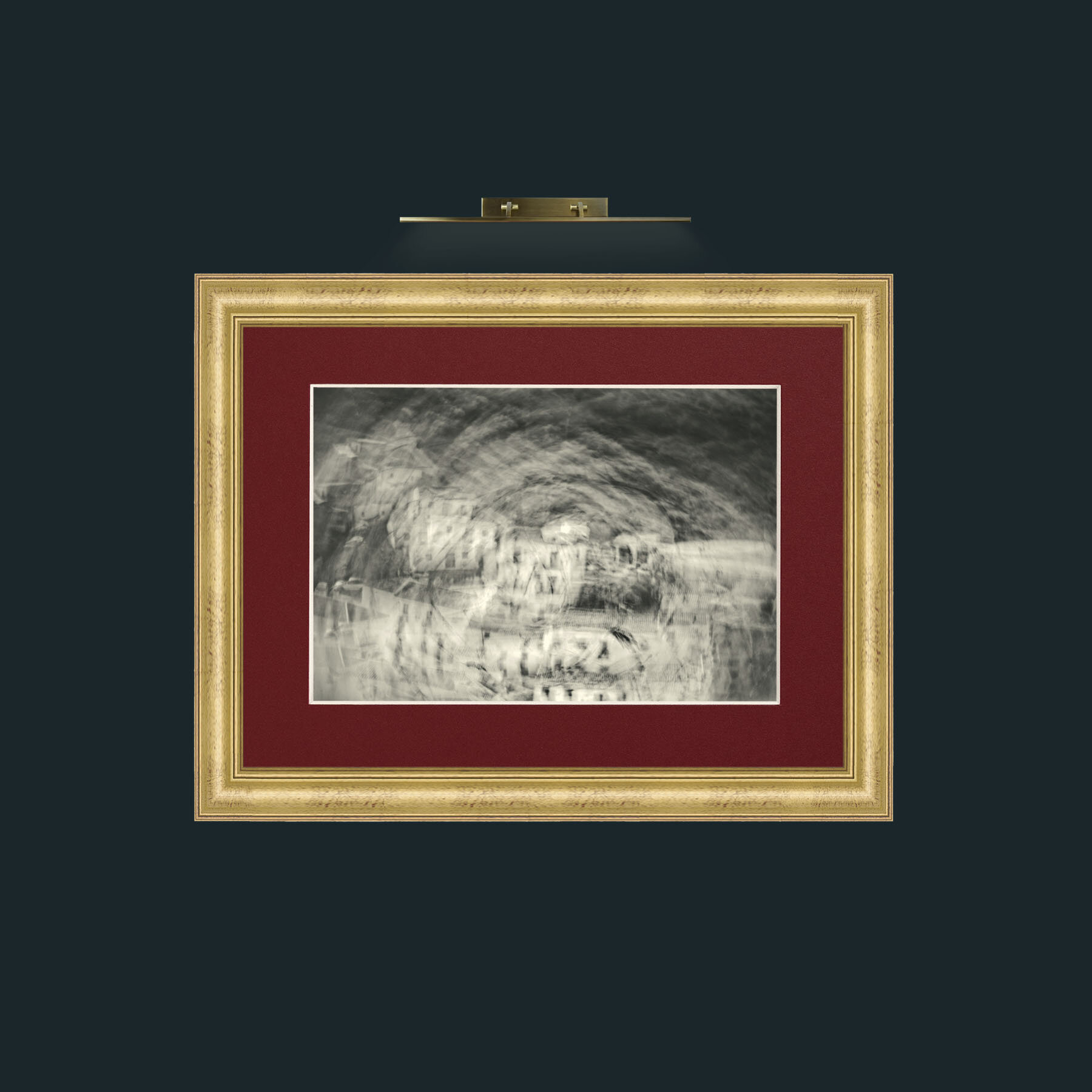 Art-Cirkular Monokhrome-Frame-9WideGilt-Mount-4Red.jpg