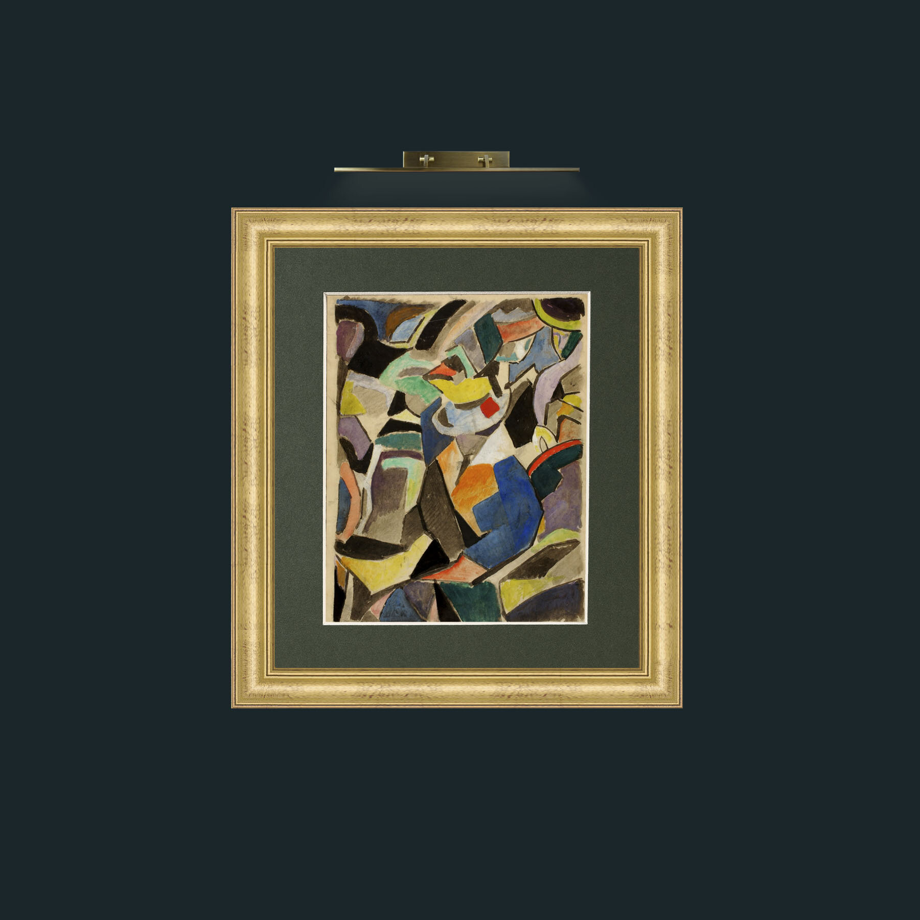 Art-Female Figure-Frame-9WideGilt-Mount-2Green.jpg